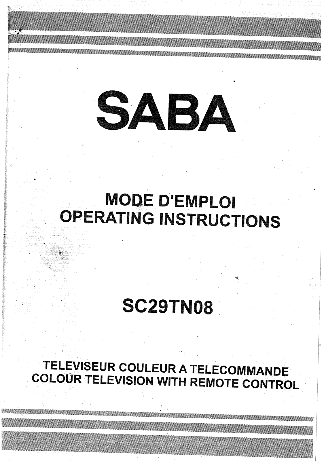 SABA SCTN08 User Manual