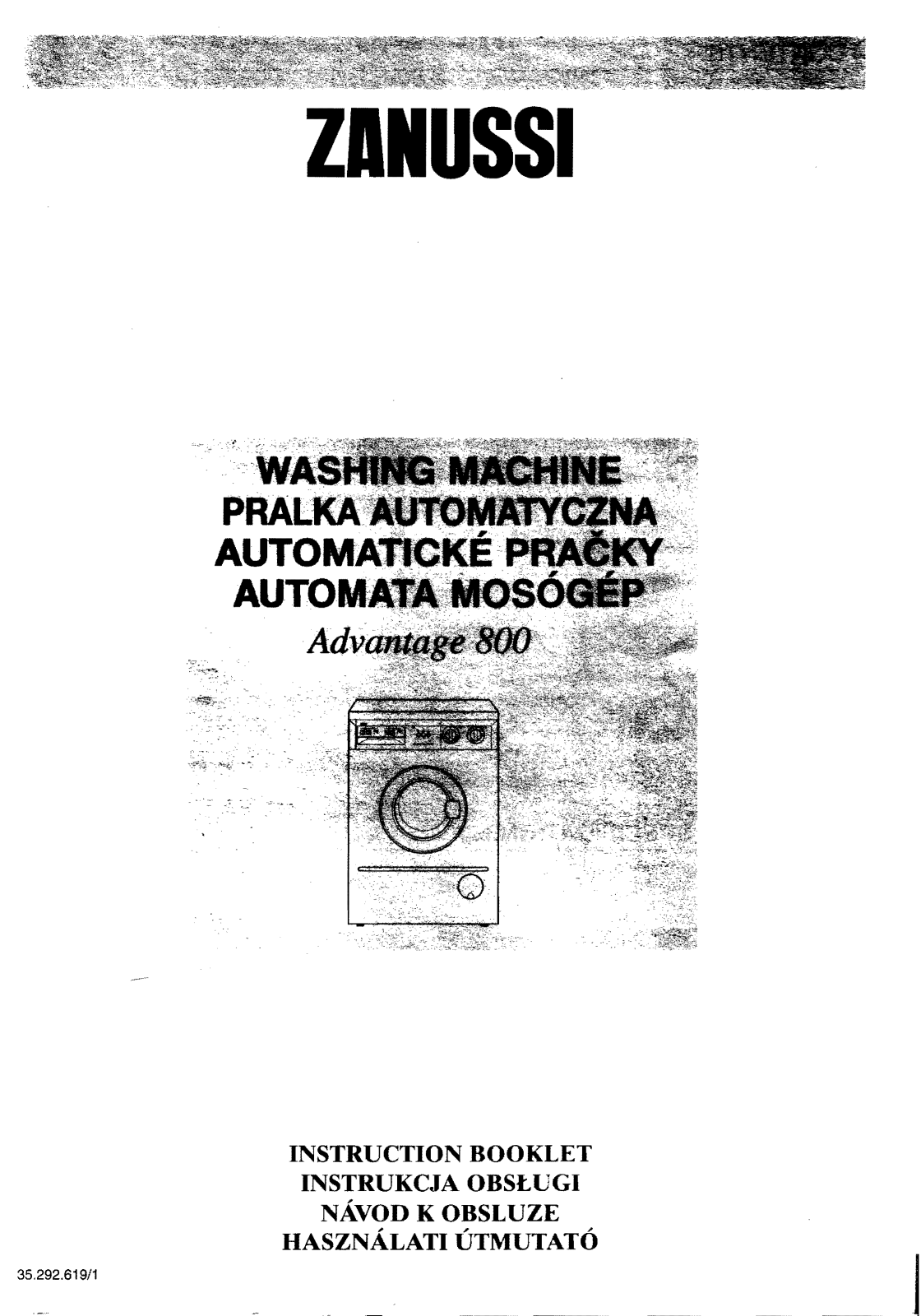 Zanussi ADVANTAGE 800 User Manual