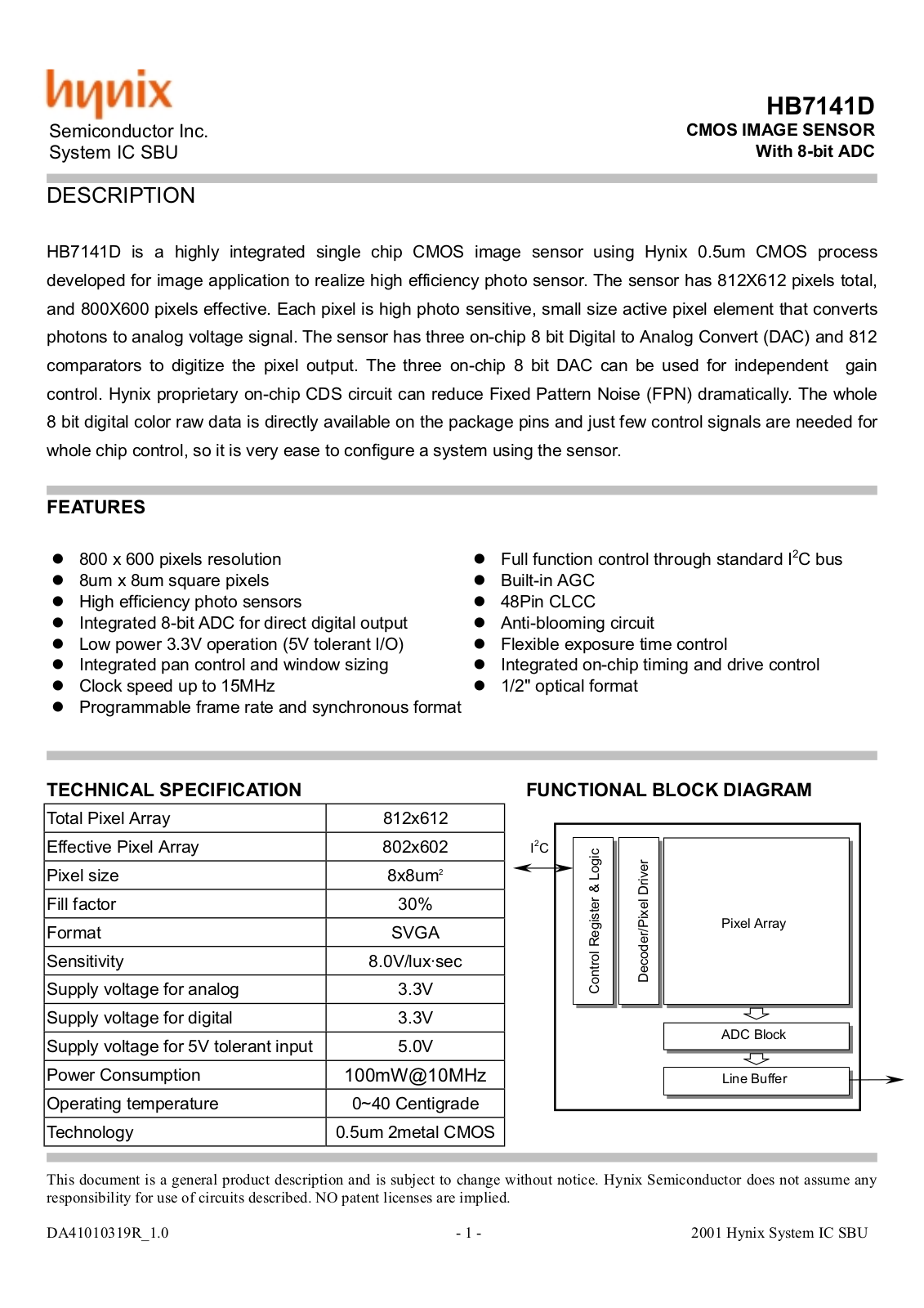 HYNIX HB7141D Datasheet