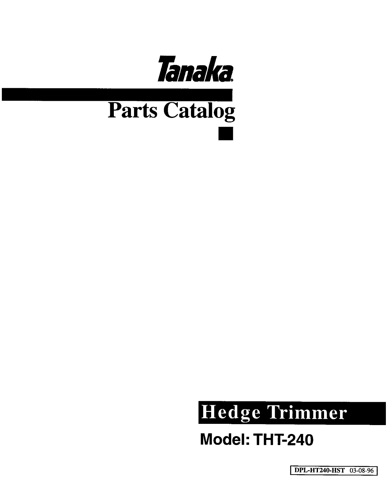 Tanaka THT-240 User Manual