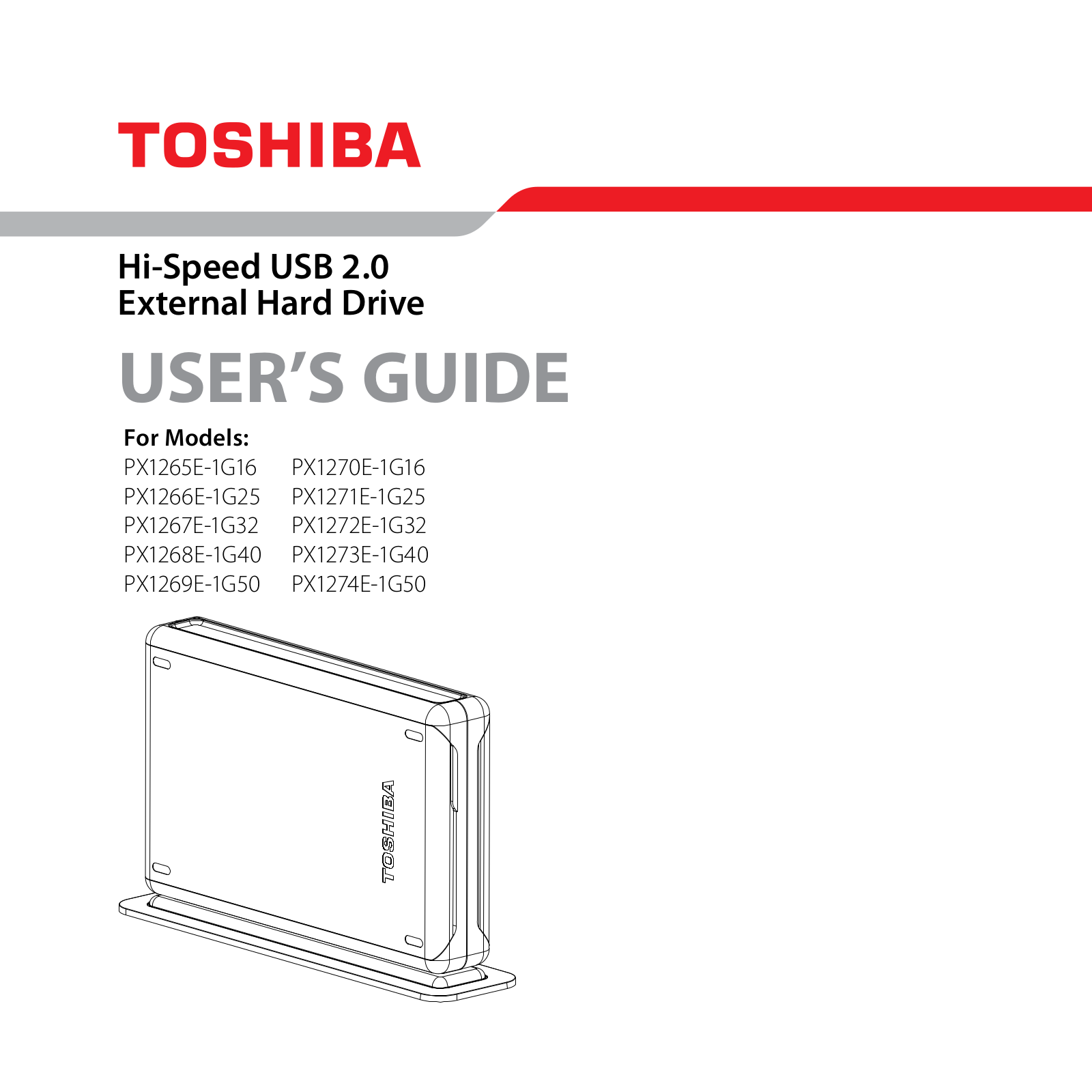 Toshiba PX1265E-1G16, PX1266E-1G25, PX1267E-1G32, PX1268E-1G40, PX1269E-1G50 Manual