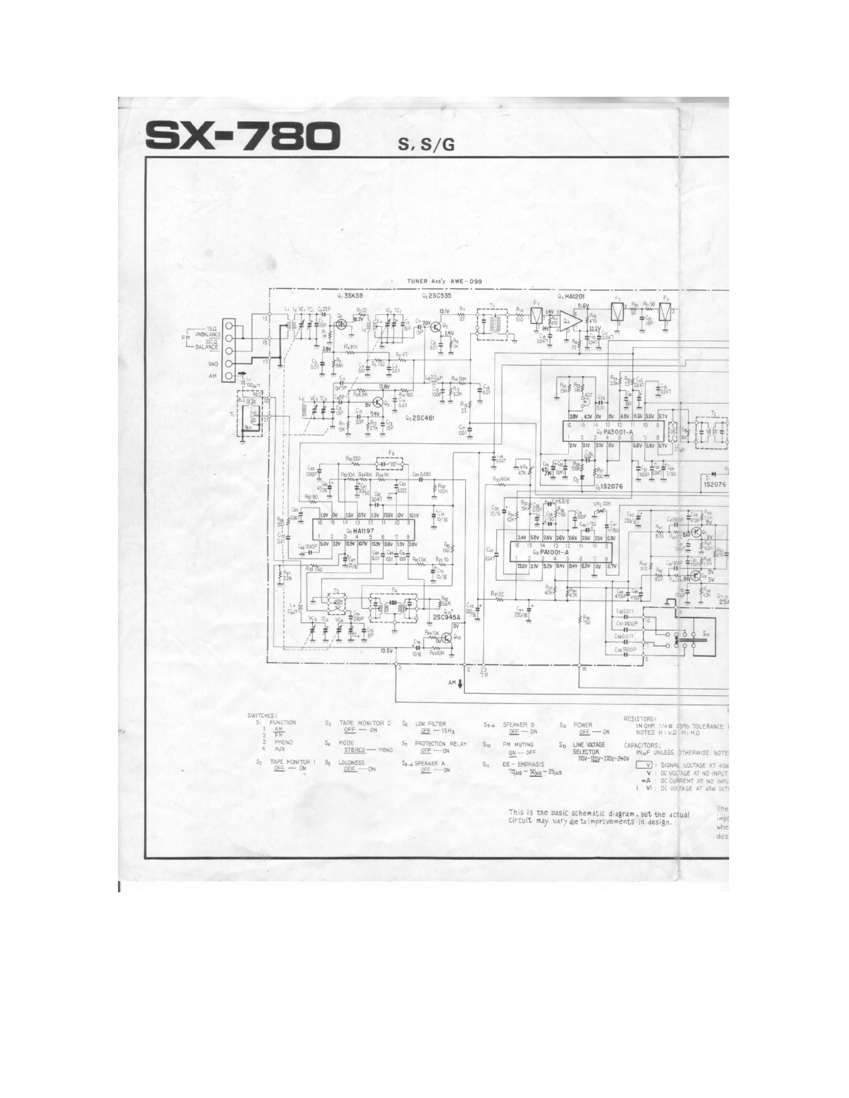 Pioneer SX-780 Schematic