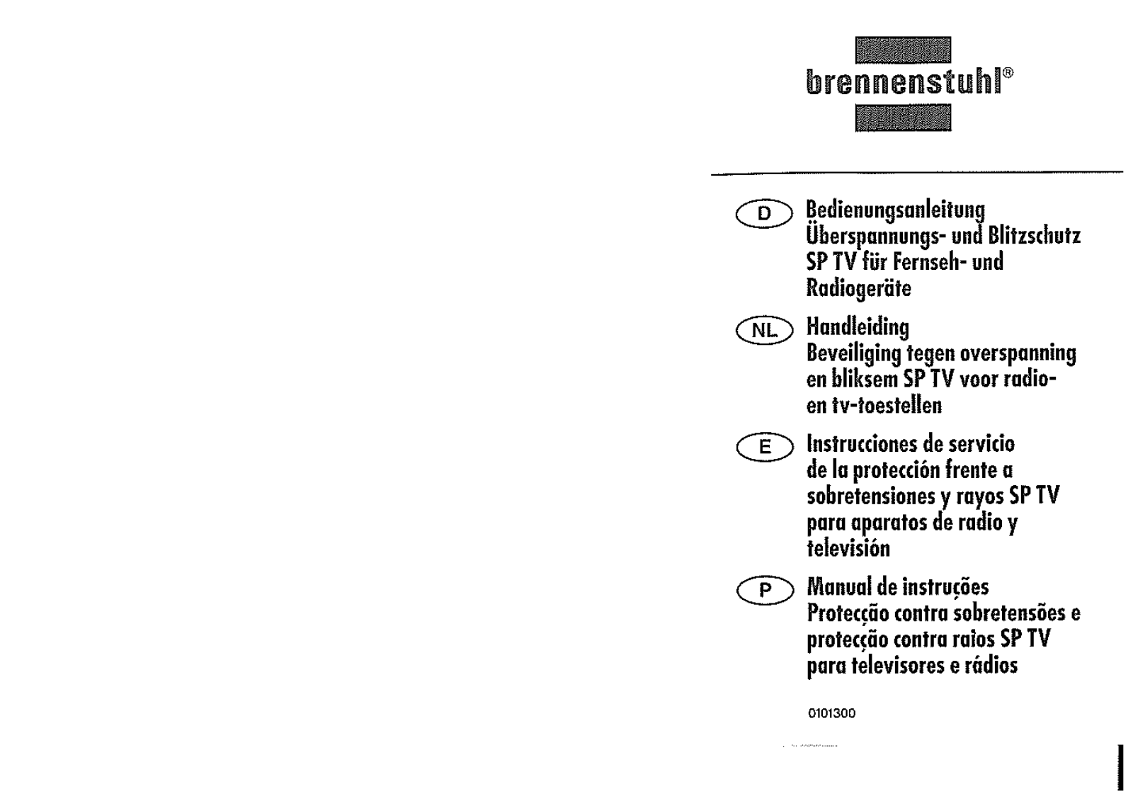 Brennenstuhl SP TV Operating Instructions