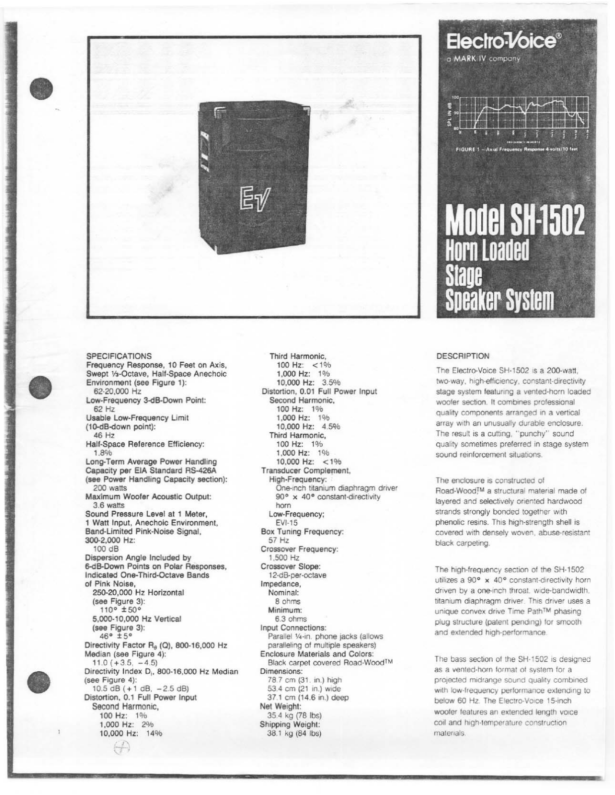 Electro-Voice SH-1502 User Manual