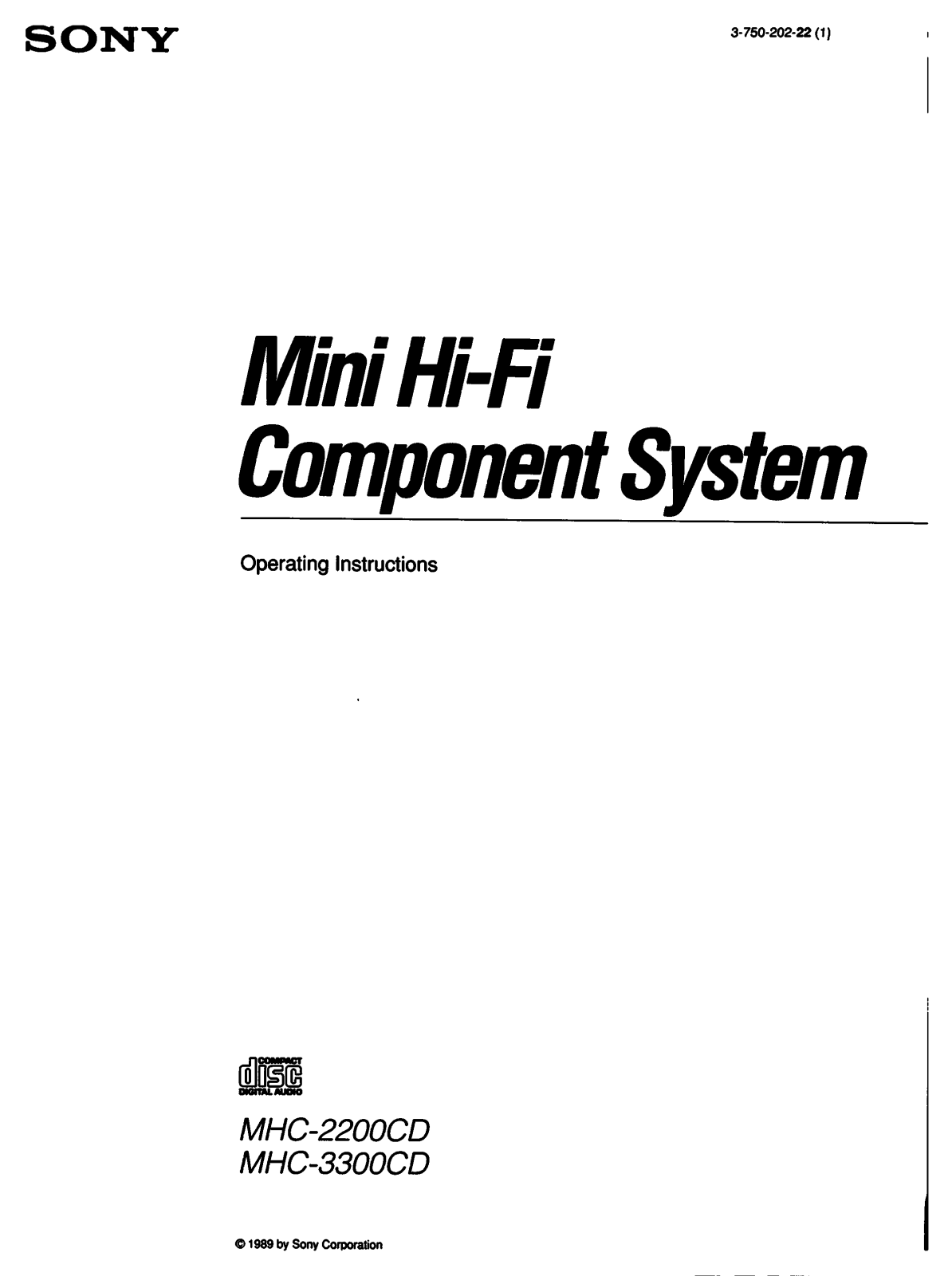 Sony MHC-2200CD Operating Manual