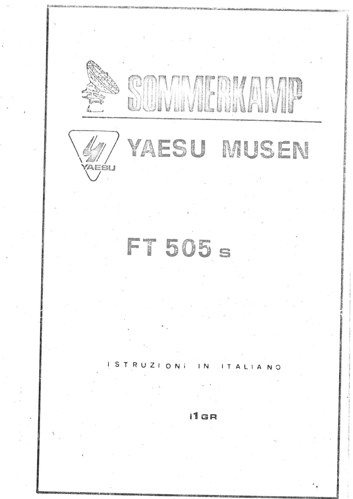 Yaesu FT 505 s User Manual