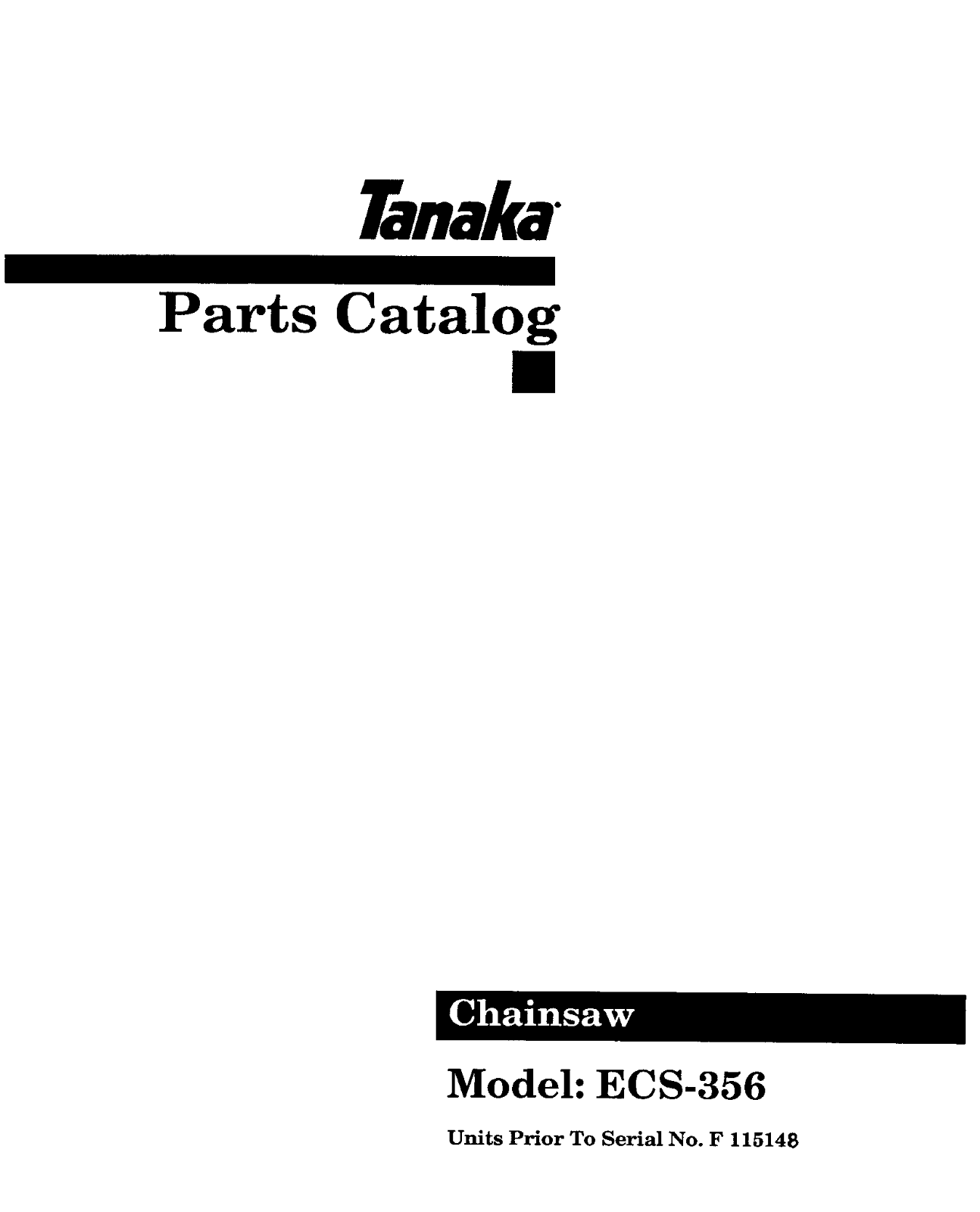 Tanaka ECS-356 User Manual