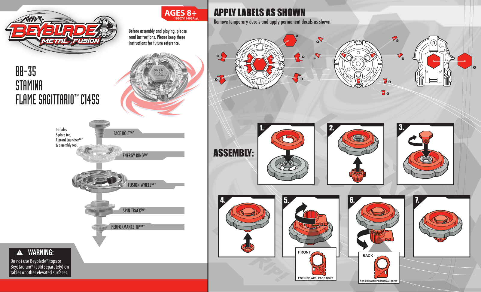 HASBRO Beyblade Metal Fusion Flame Sagittario User Manual