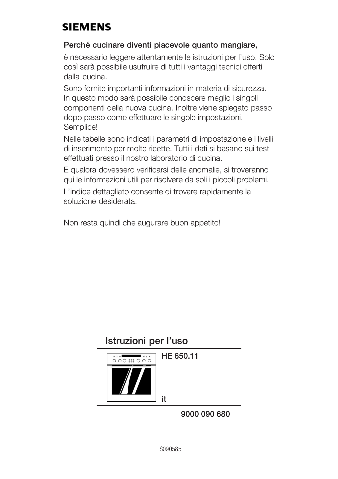 Siemens HE650511 User Manual