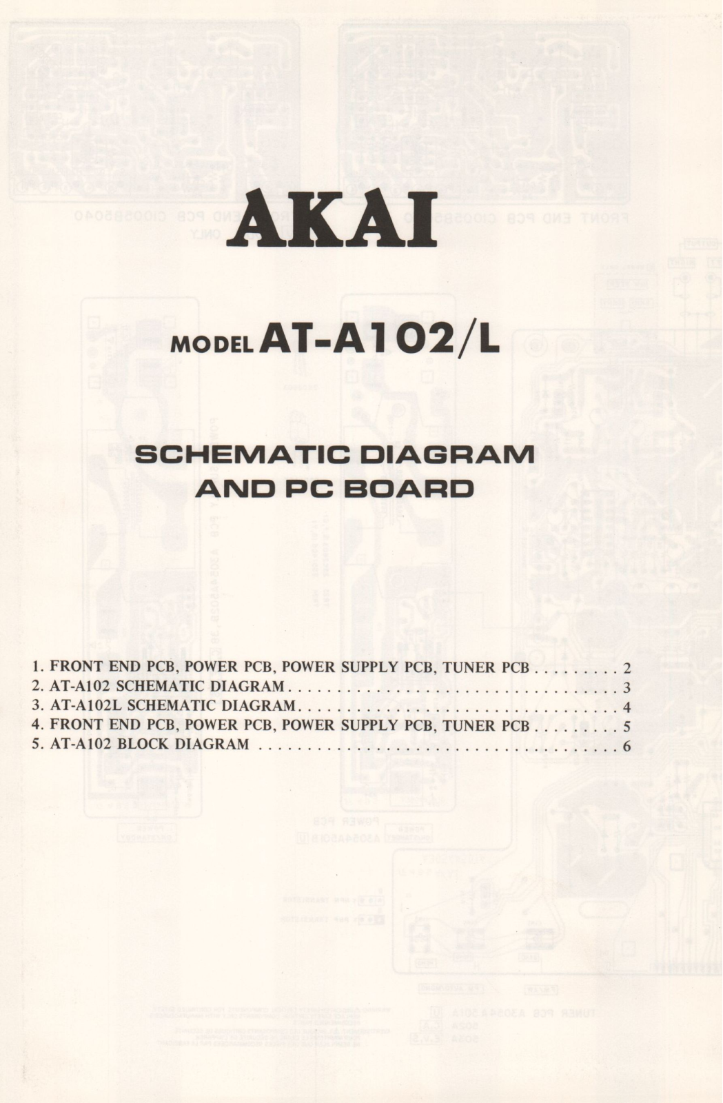 AKAI AT-A102, AT-A102L Service Manual
