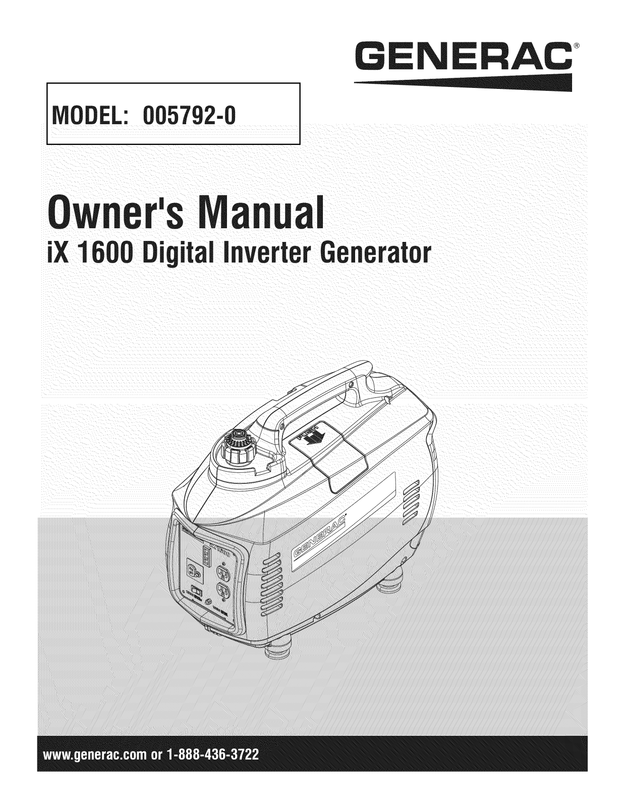 Generac IX1600-5792-0, 005792-0 Owner’s Manual