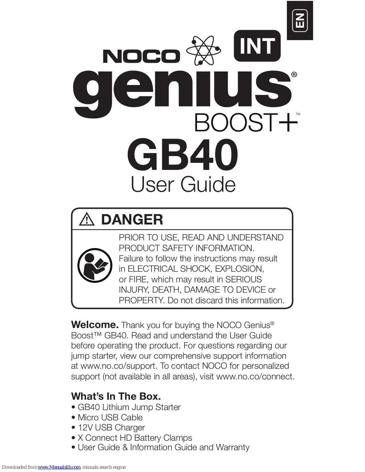 NOCO Genius Boost+ GB40 User Manual