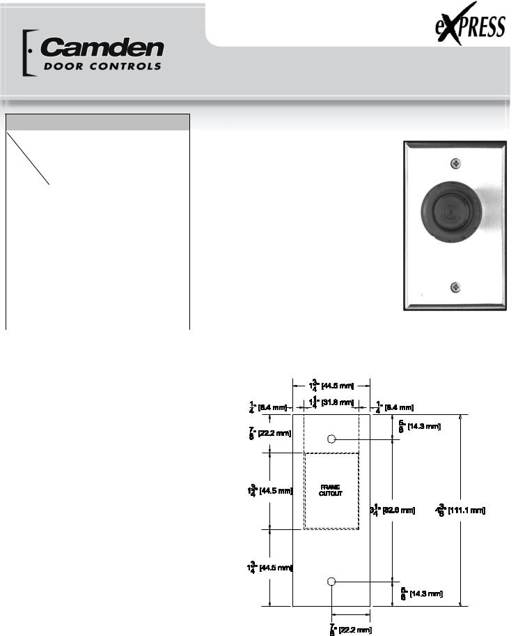 Camden Door Controls CM-3000-R, CM-3010-R, CM-3020-R, CM-3030-R, CM-3040-2 User Manual