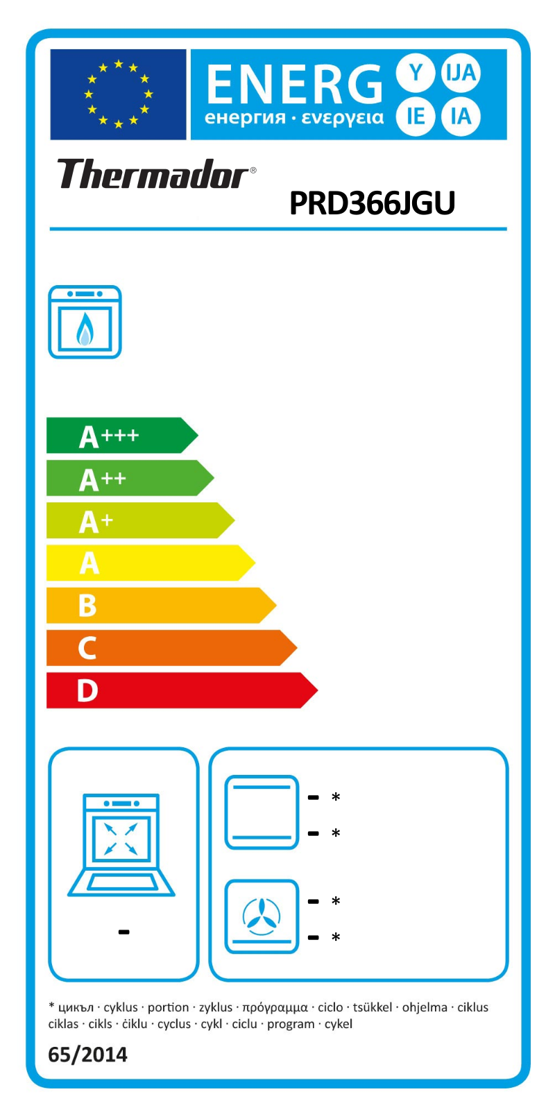 Thermador PRD366JGU Energy Guide