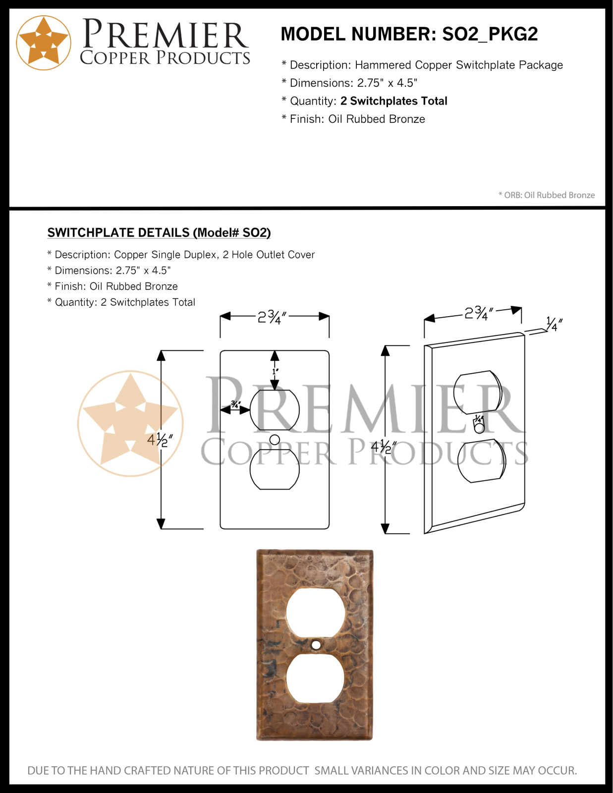 Premier Copper Products IER1741 Specifications - ManualMachine.com