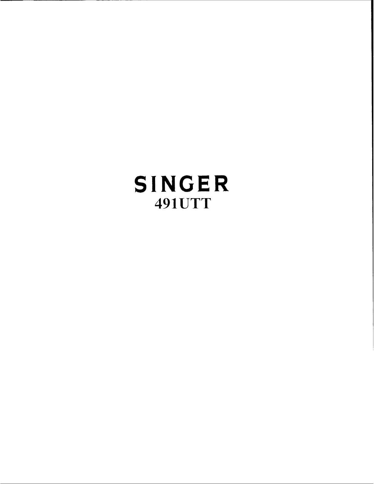 SINGER 491UTT Parts List