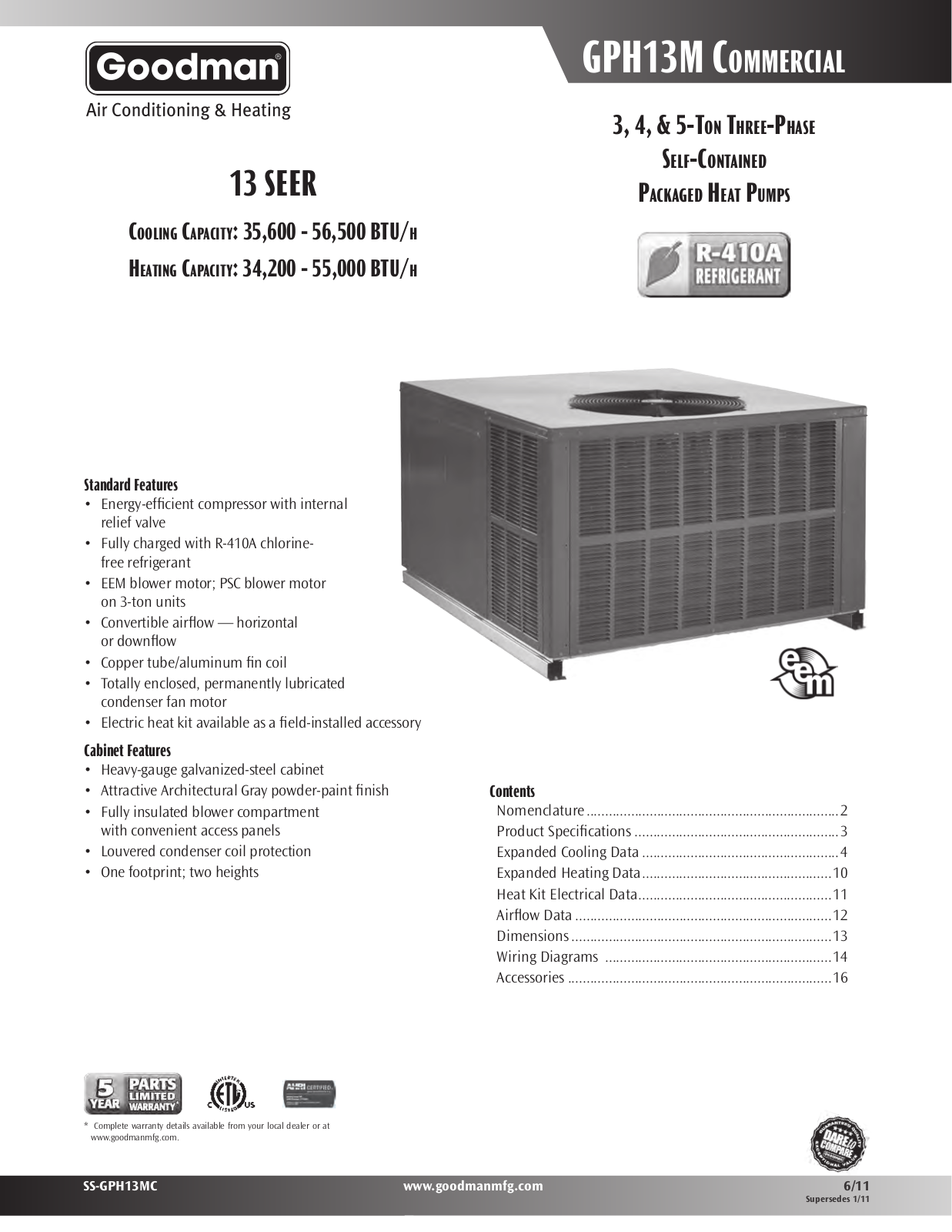 Goodman Mfg SS-GPH13MC User Manual