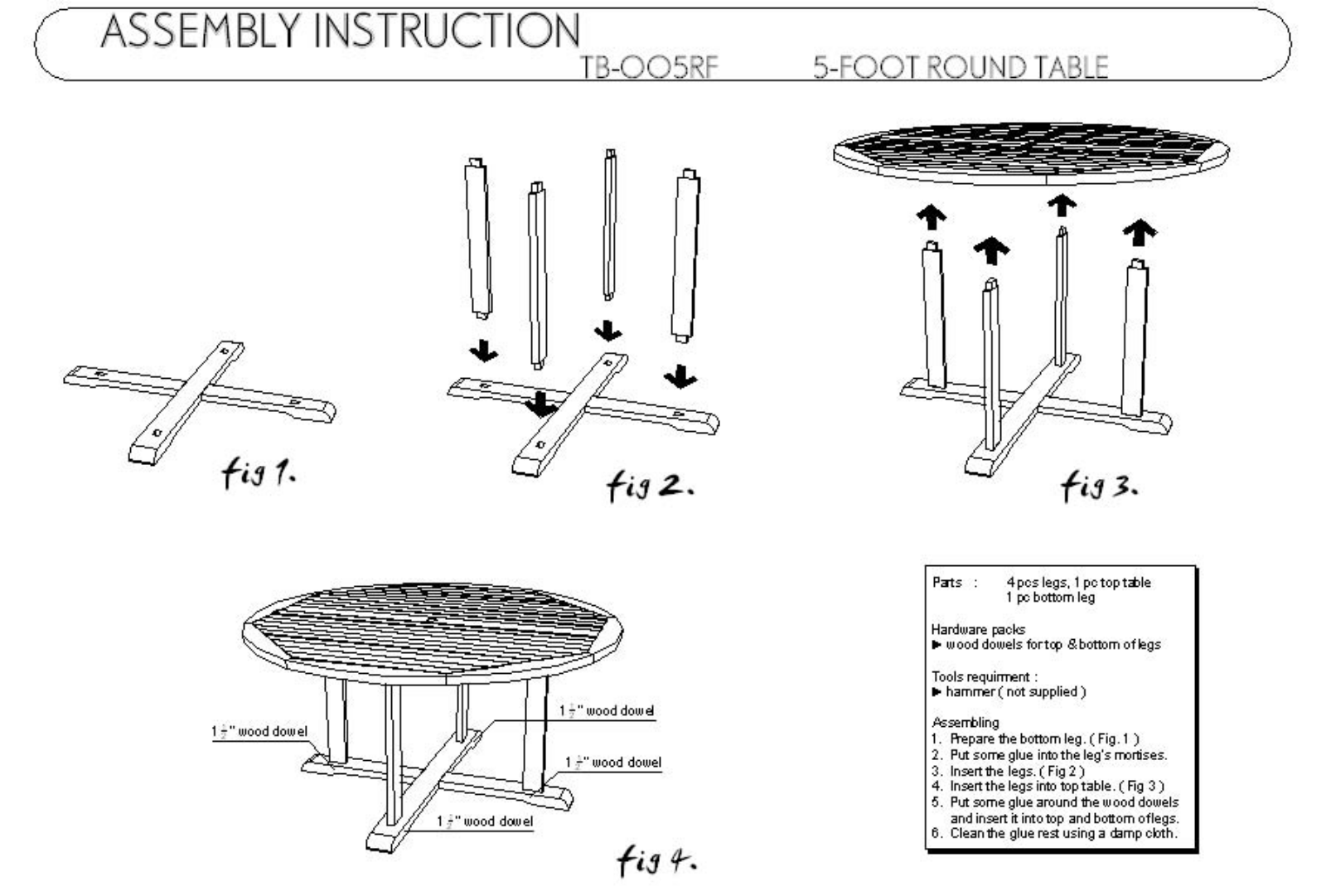 Anderson TB005RF Assembly Guide