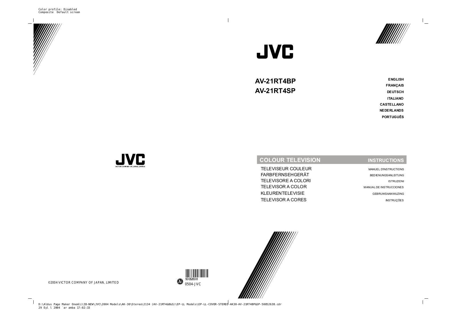 JVC AV-21RT4BP User Manual