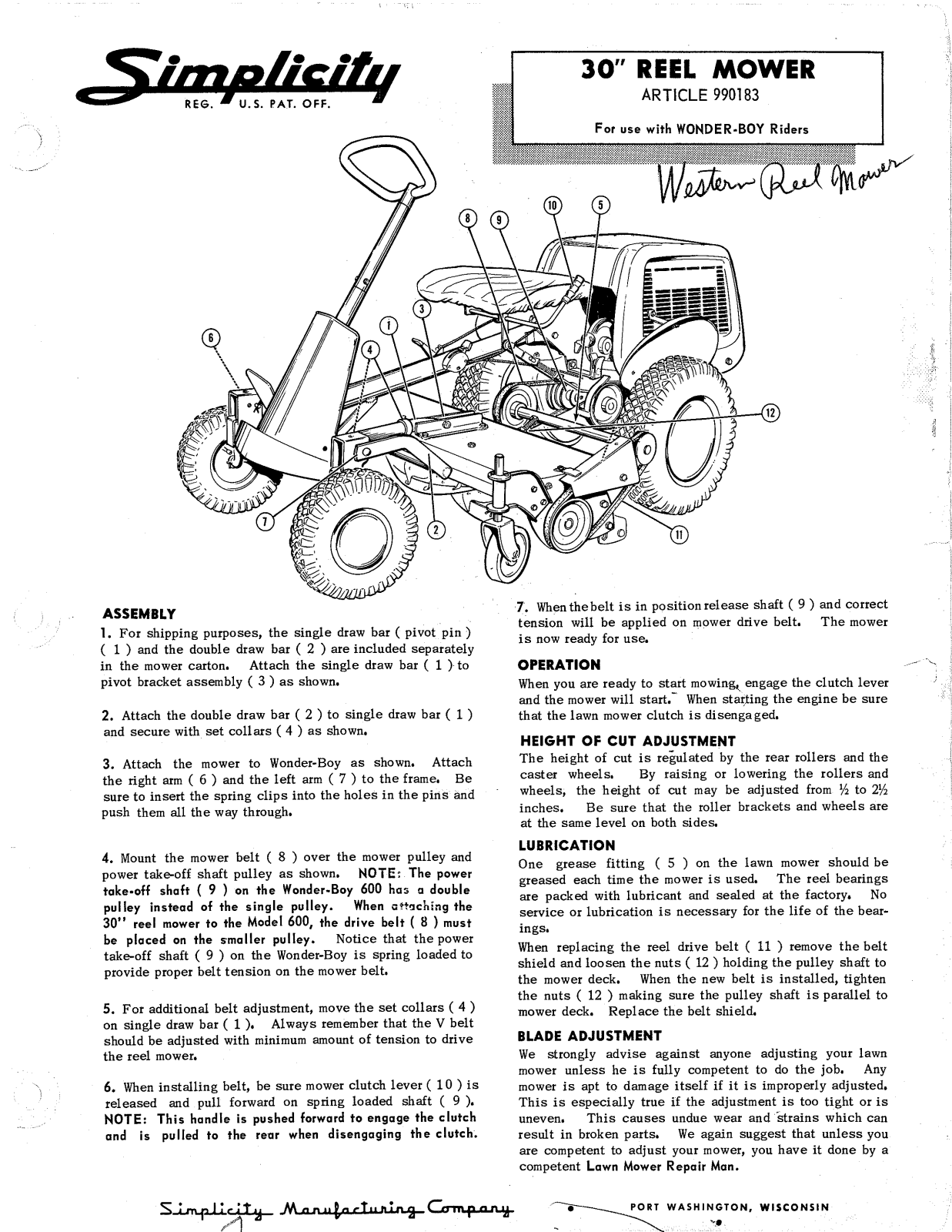 Simplicity 990183 User Manual