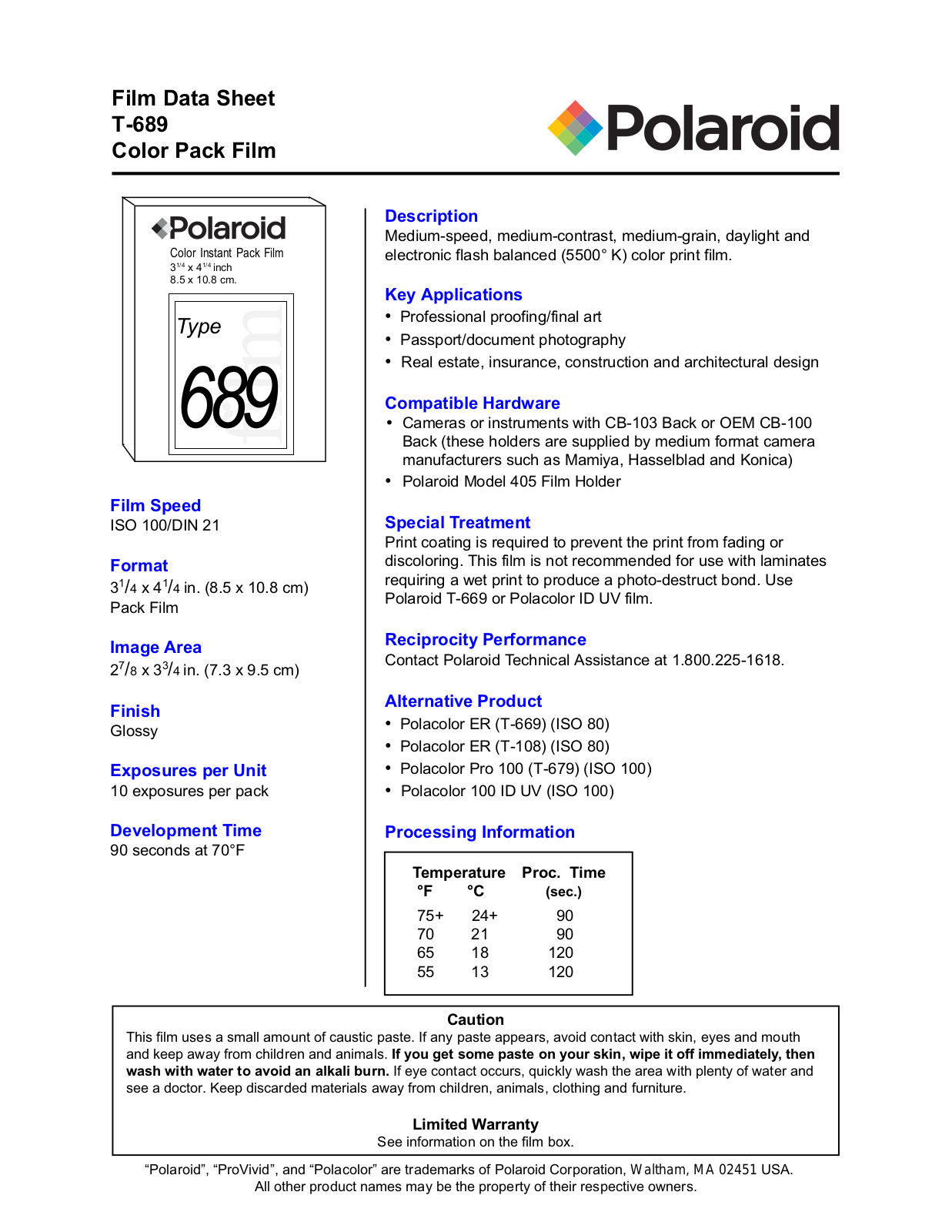 Polaroid T-689 User Manual