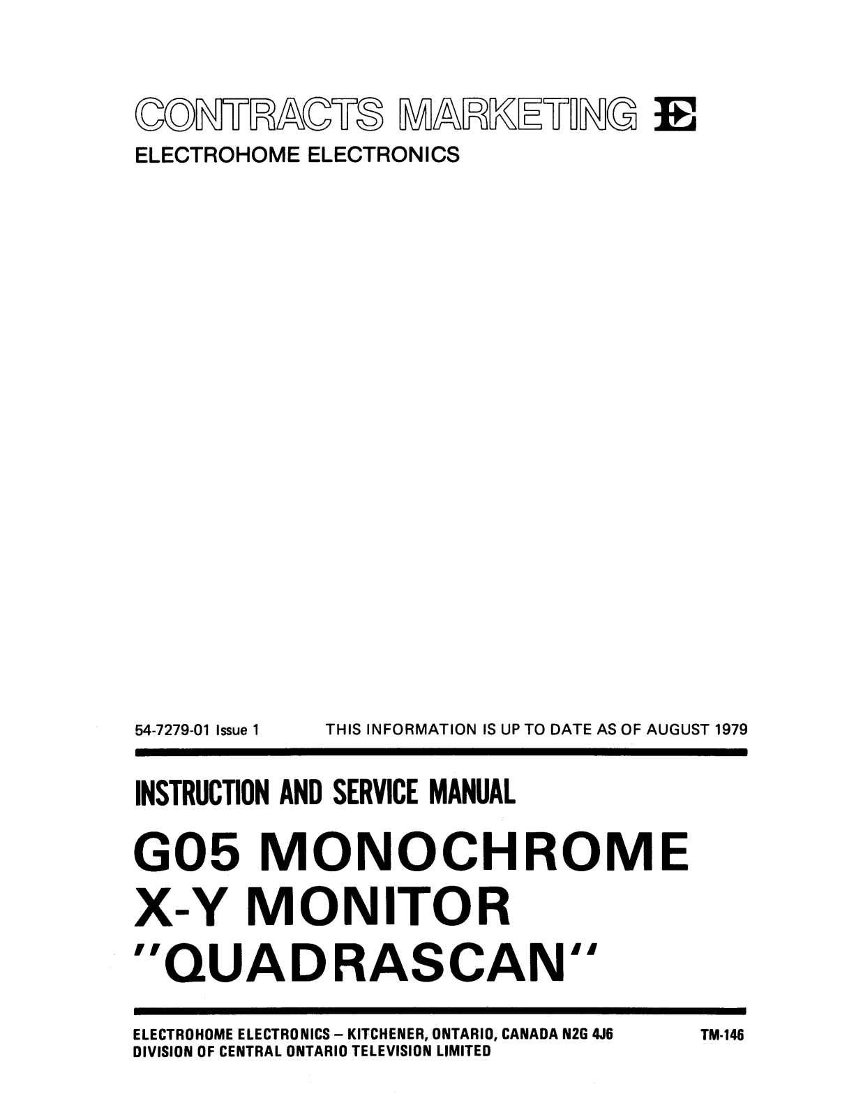 Electrohome G05-801 User Guide