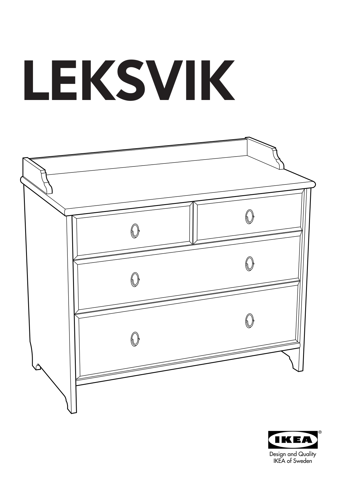IKEA LEKSVIK CHEST/4DRAWERS 37X32