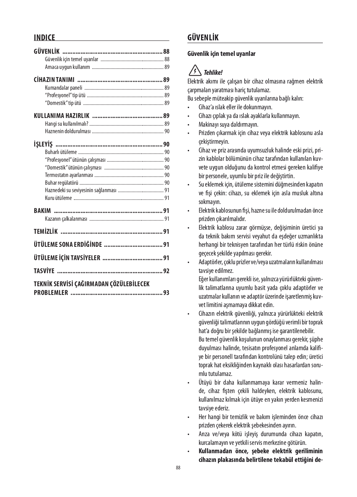 Delonghi PRO 1840X, VVX 1840G Instructions Manual