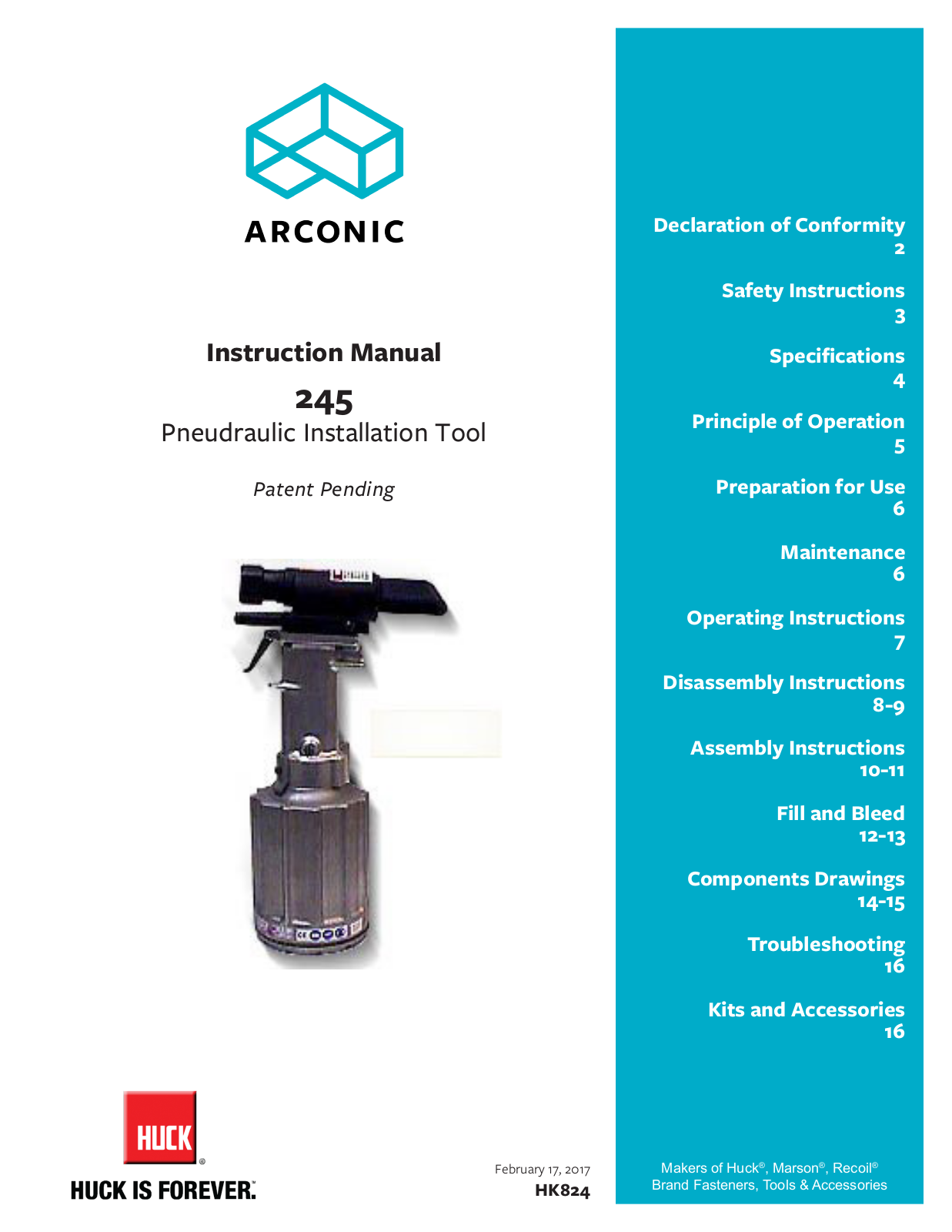 Arconic 245 User Manual - ManualMachine.com