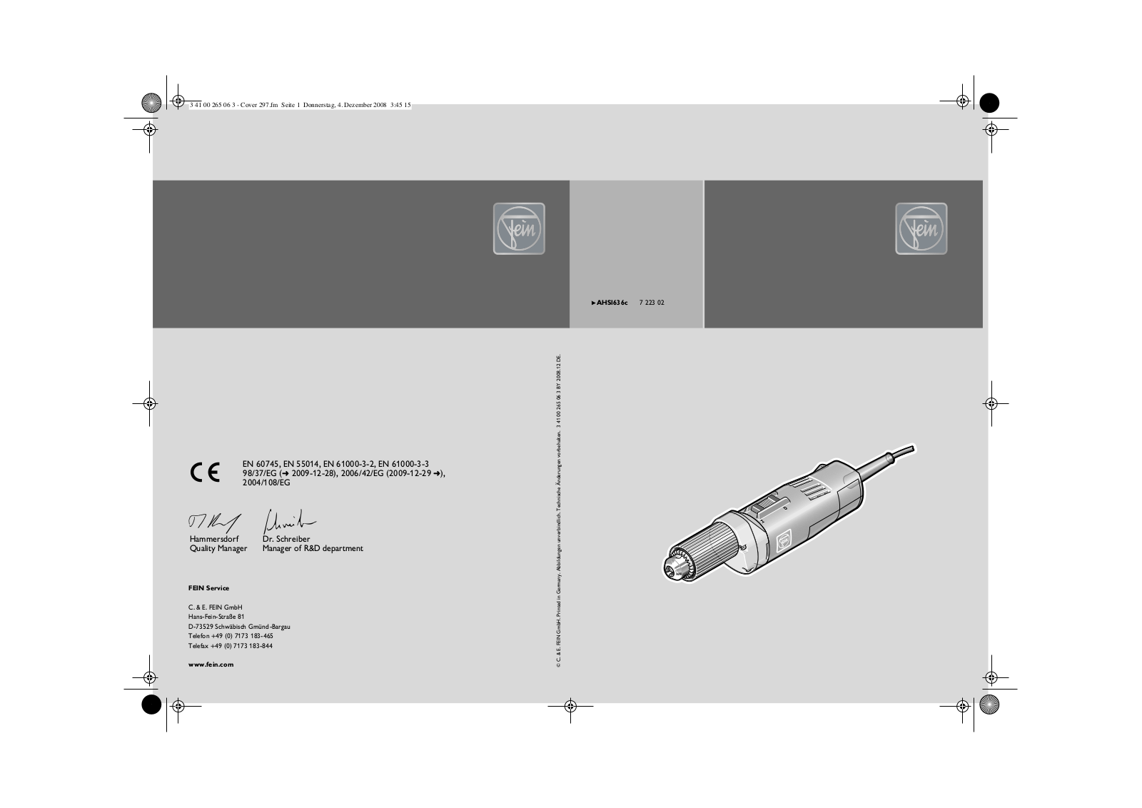 Fein AHSl636c User Manual