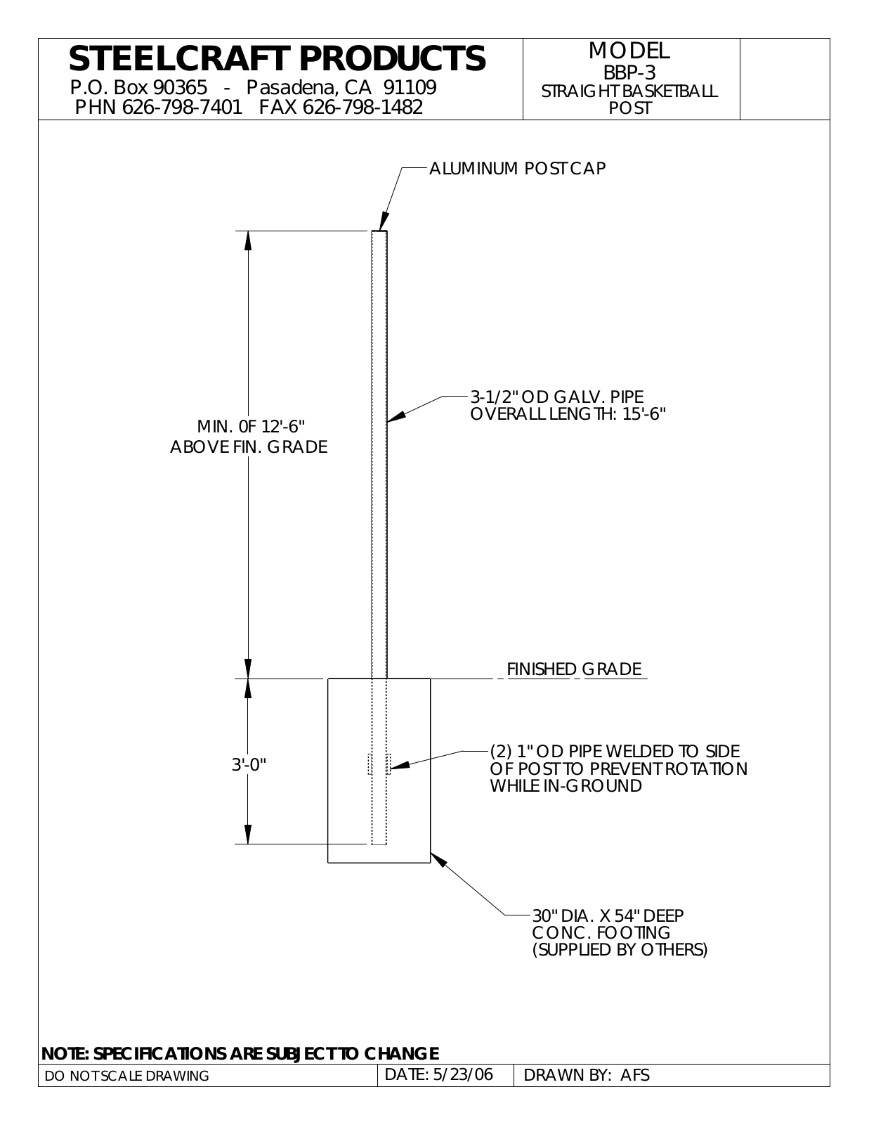 LA STEELCRAFT BBP-3 User Manual