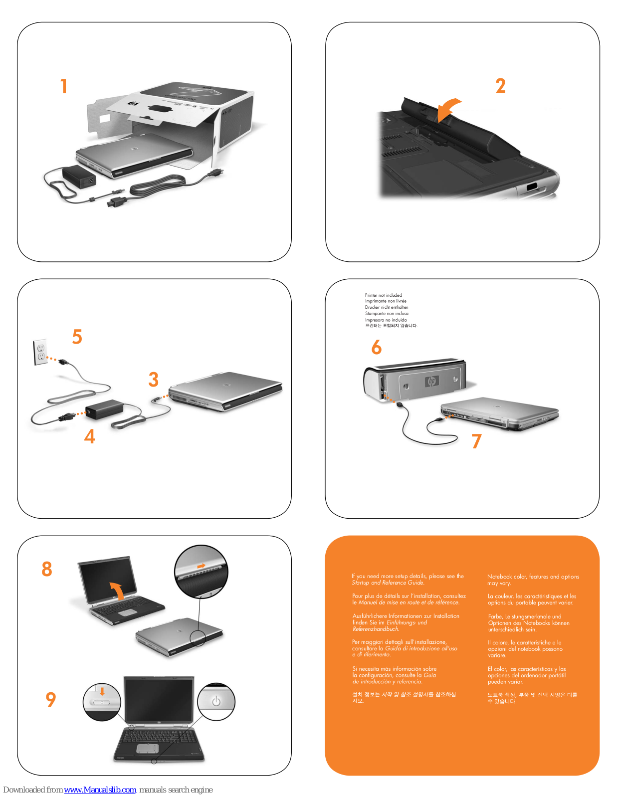 HP Pavilion ZD7010, Pavilion ZD7000a, Pavilion ZD7012, Pavilion ZD7015, Pavilion ZD7020 Quick Setup Manual