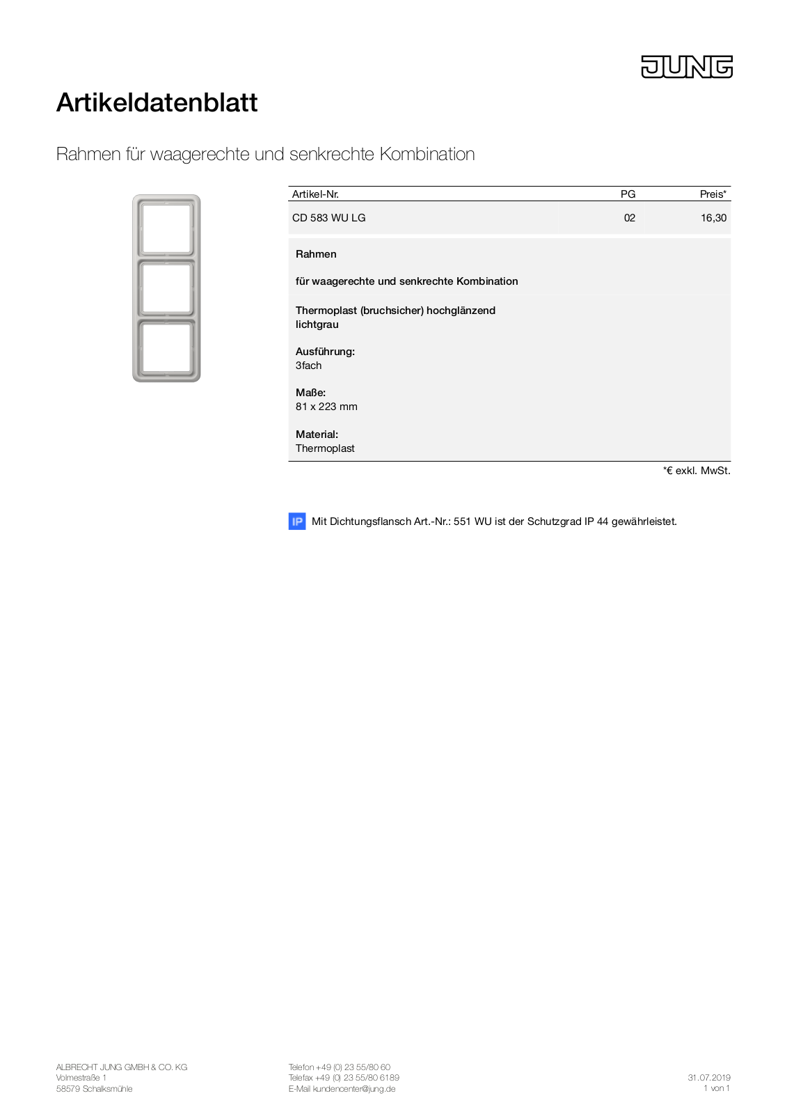 Jung CD 583 WU LG User Manual