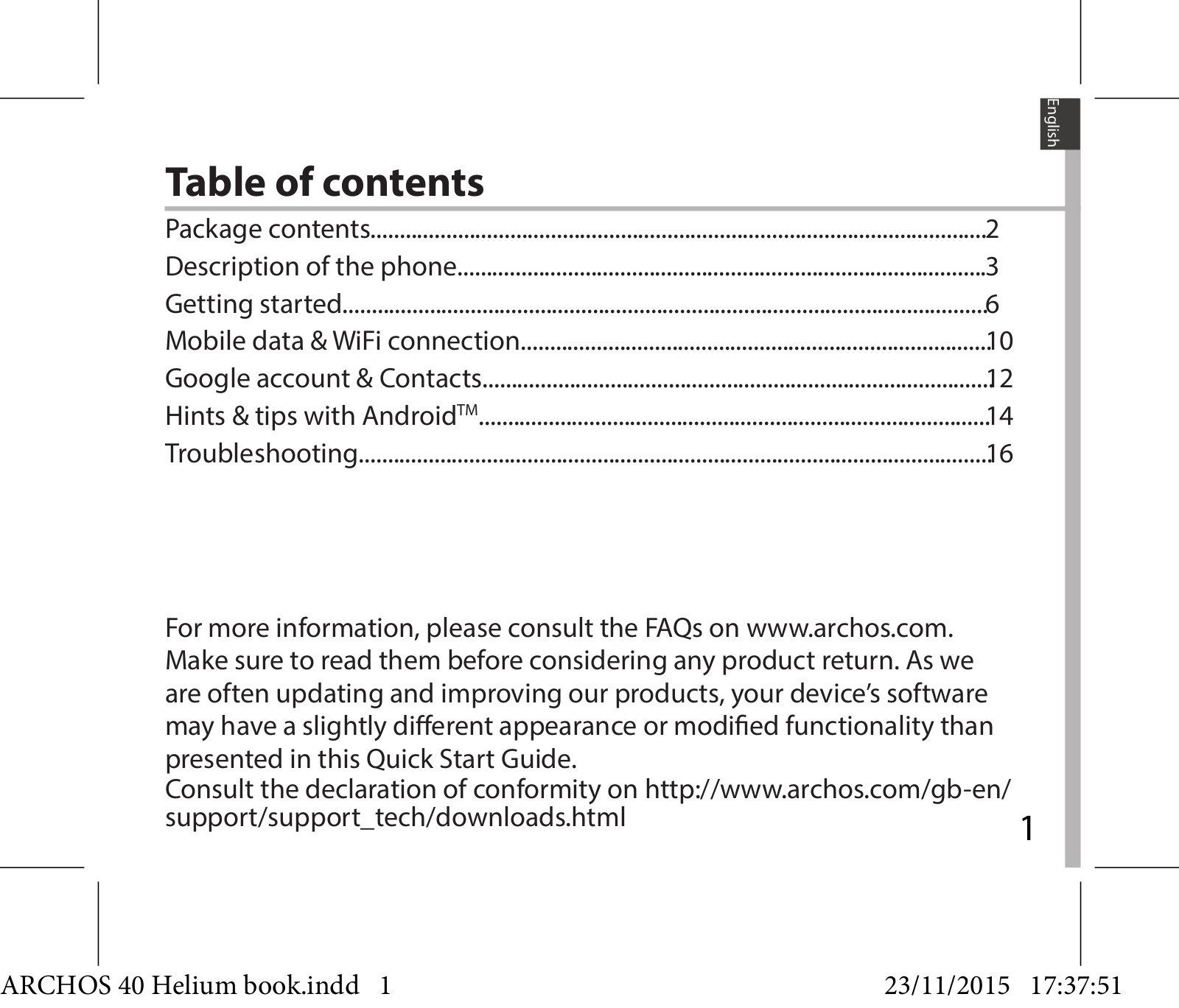 Archos 40 Helium User Manual