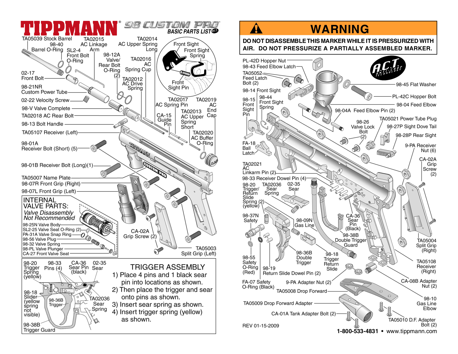 Tippmann 98 Custom Pro Basic ACT User Manual