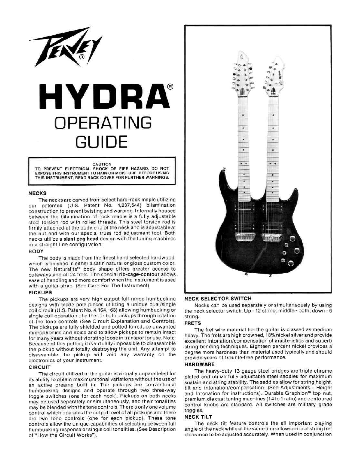 Peavey HYDRA Operating Manual