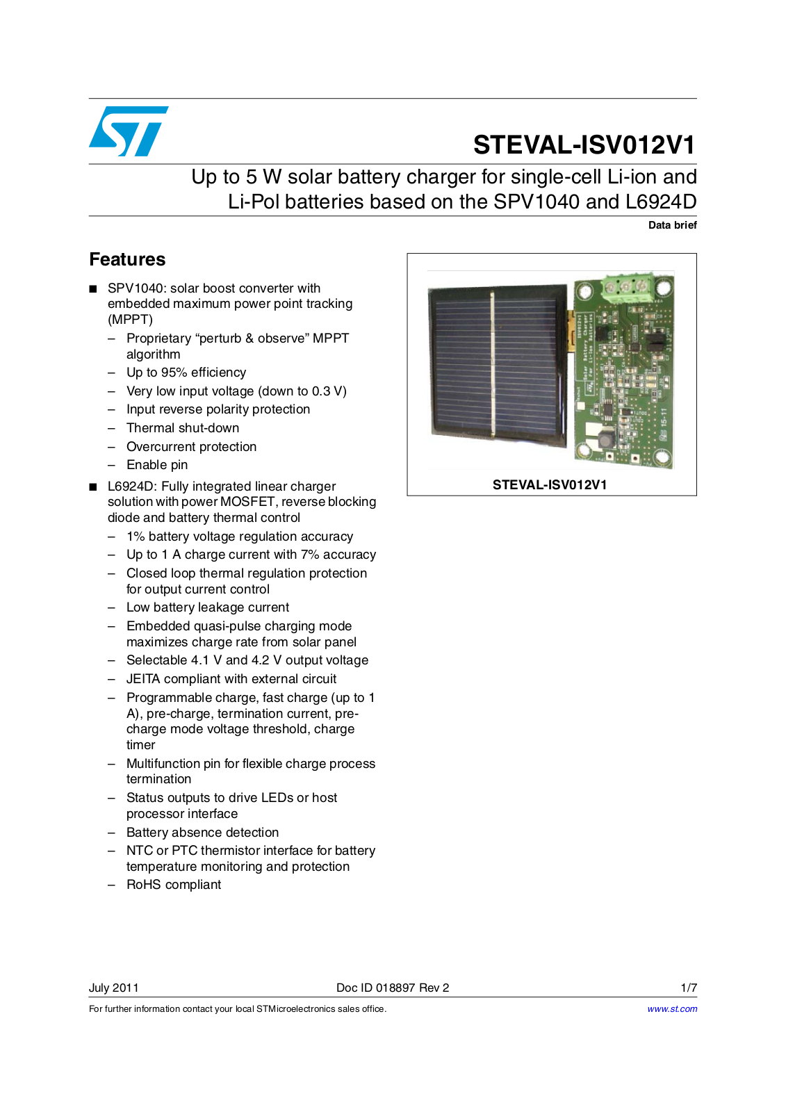 ST ISV012V1 User Manual