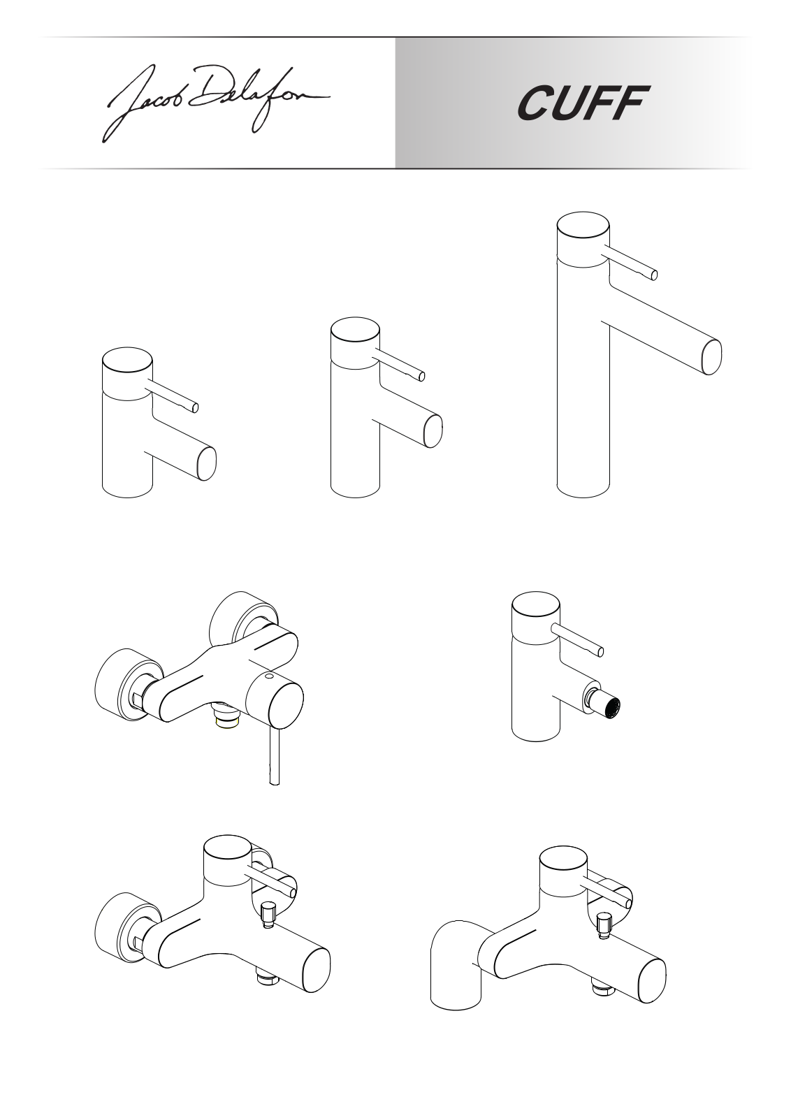 Jacob Delafon CUFF E37043-CP, CUFF E37045-CP, CUFF E45533-CP, CUFF E45532-CP, CUFF E98299-CP Assembly guide