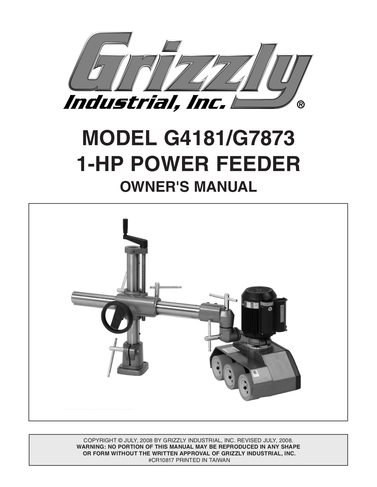 Grizzly G4181, G7873 User Manual