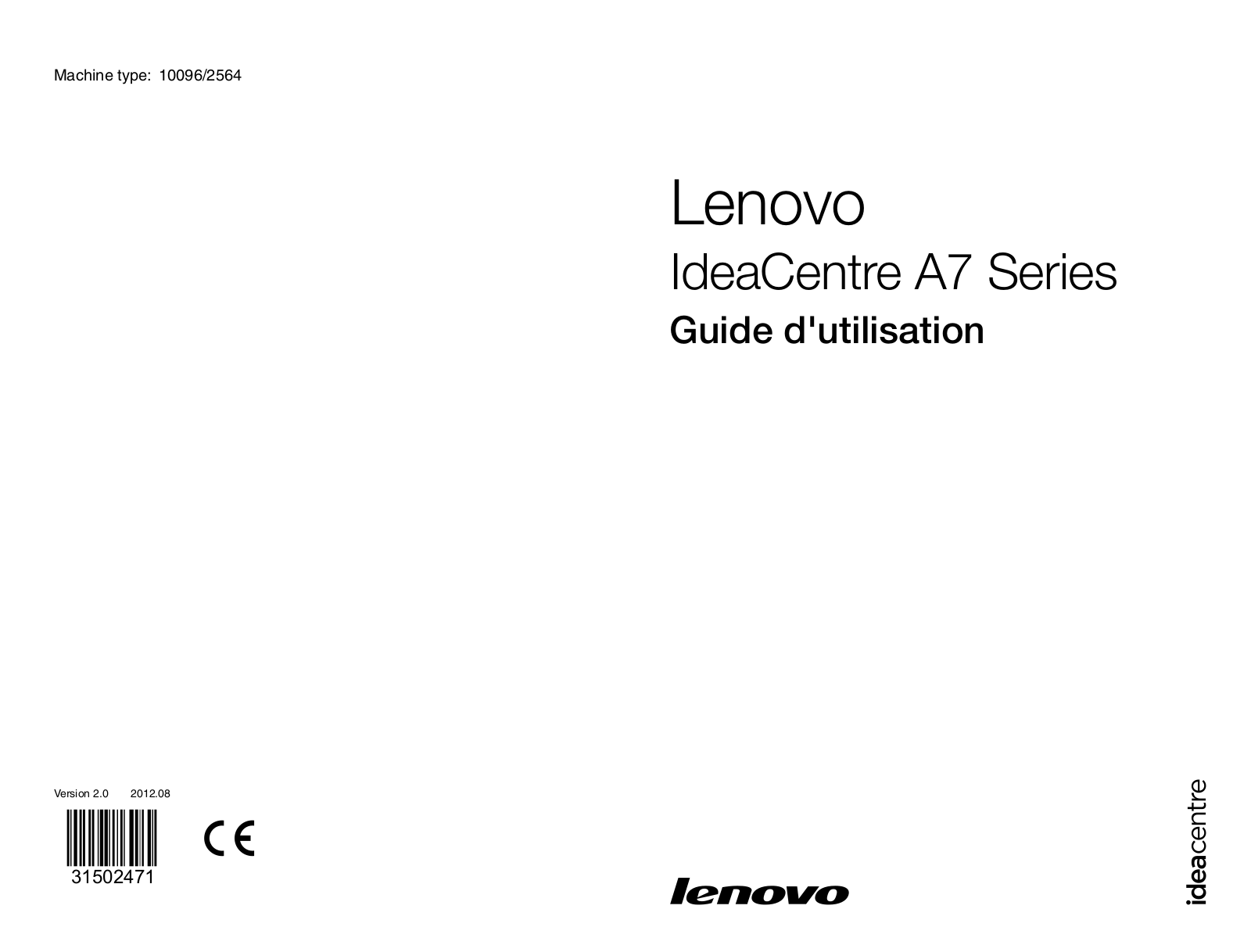 LENOVO IDEACENTRE A720 VDT8QFR, IDEACENTRE A720 VDT9QFR User Manual