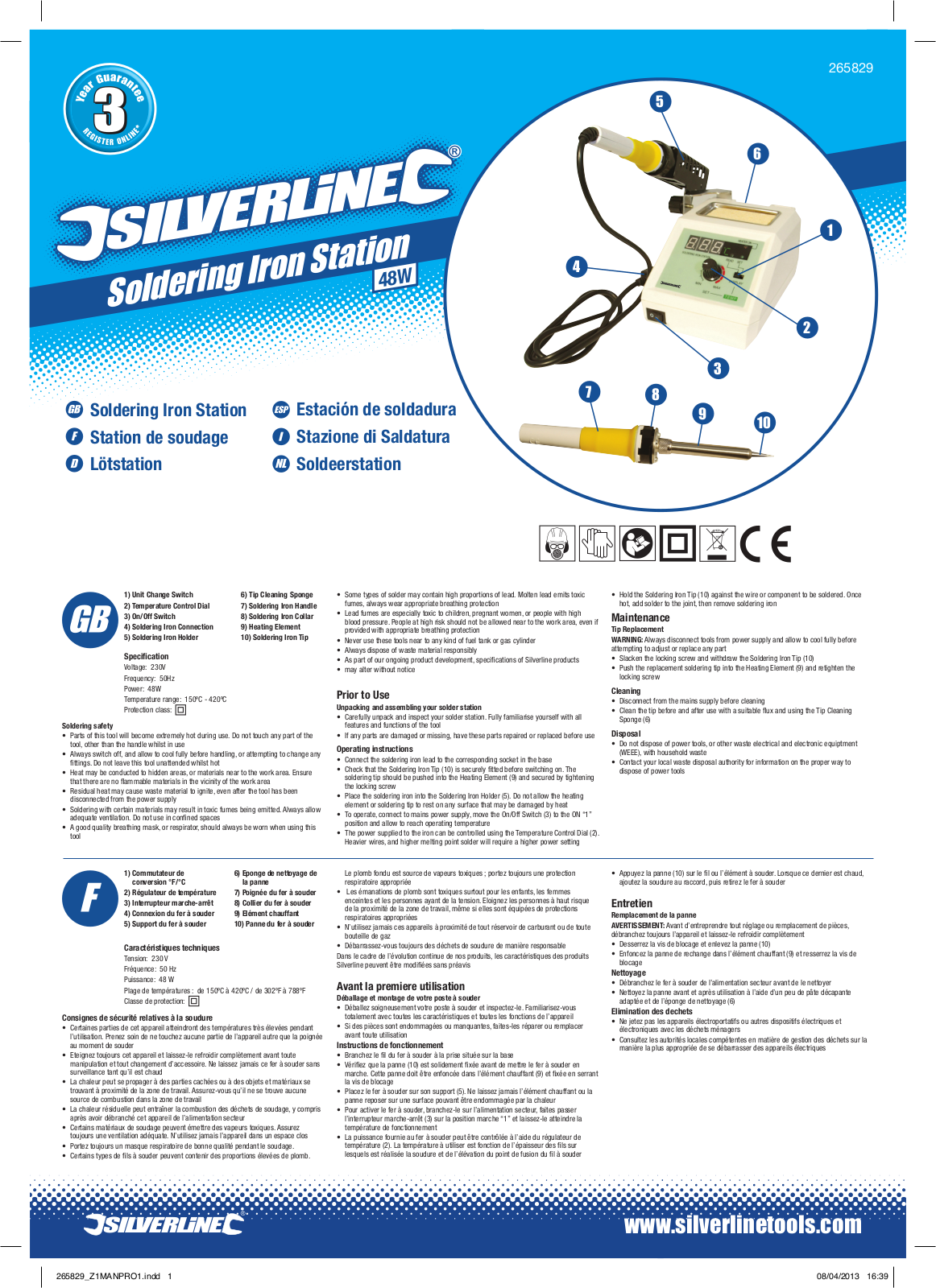 Silverline Soldering Station 48W User Manual