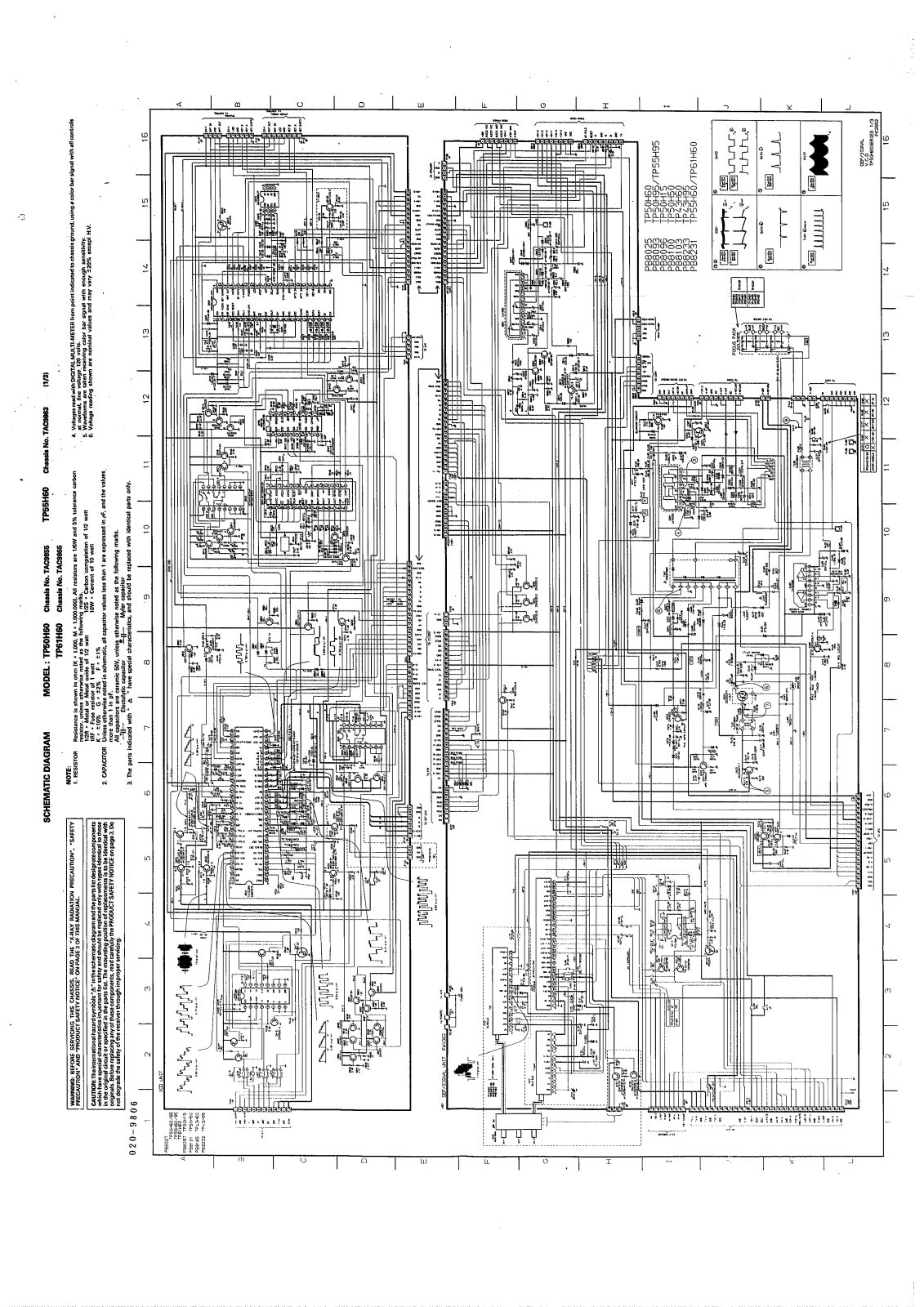 Toshiba TP-50H60, TP50H95, TP-61H60, TP-55H60, TP60H95 Schematic