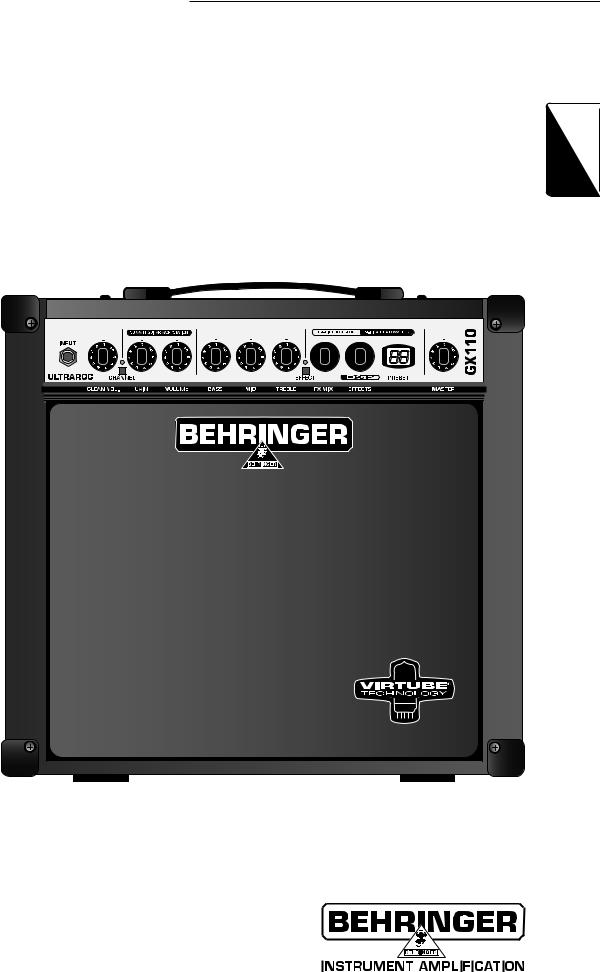 Behringer Ultraroc GX110 User Manual