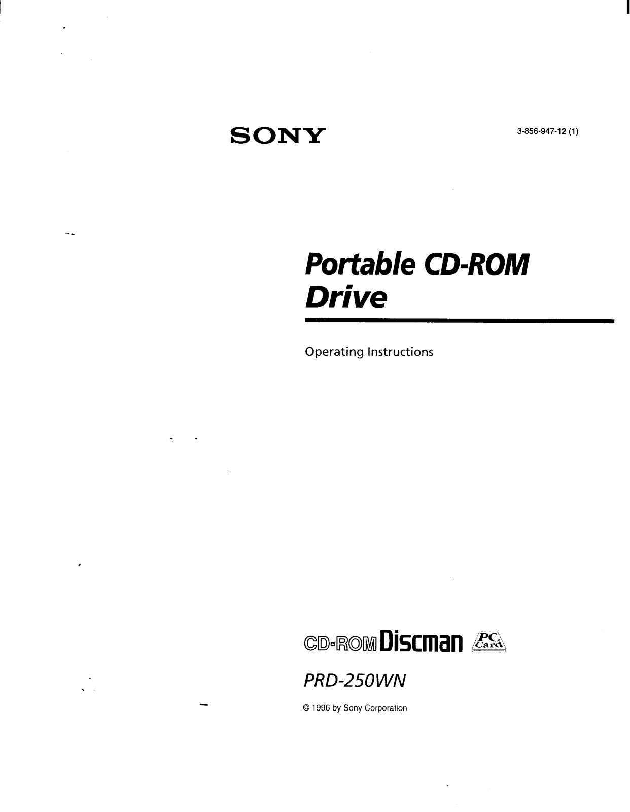 Sony PRD250WN User Manual