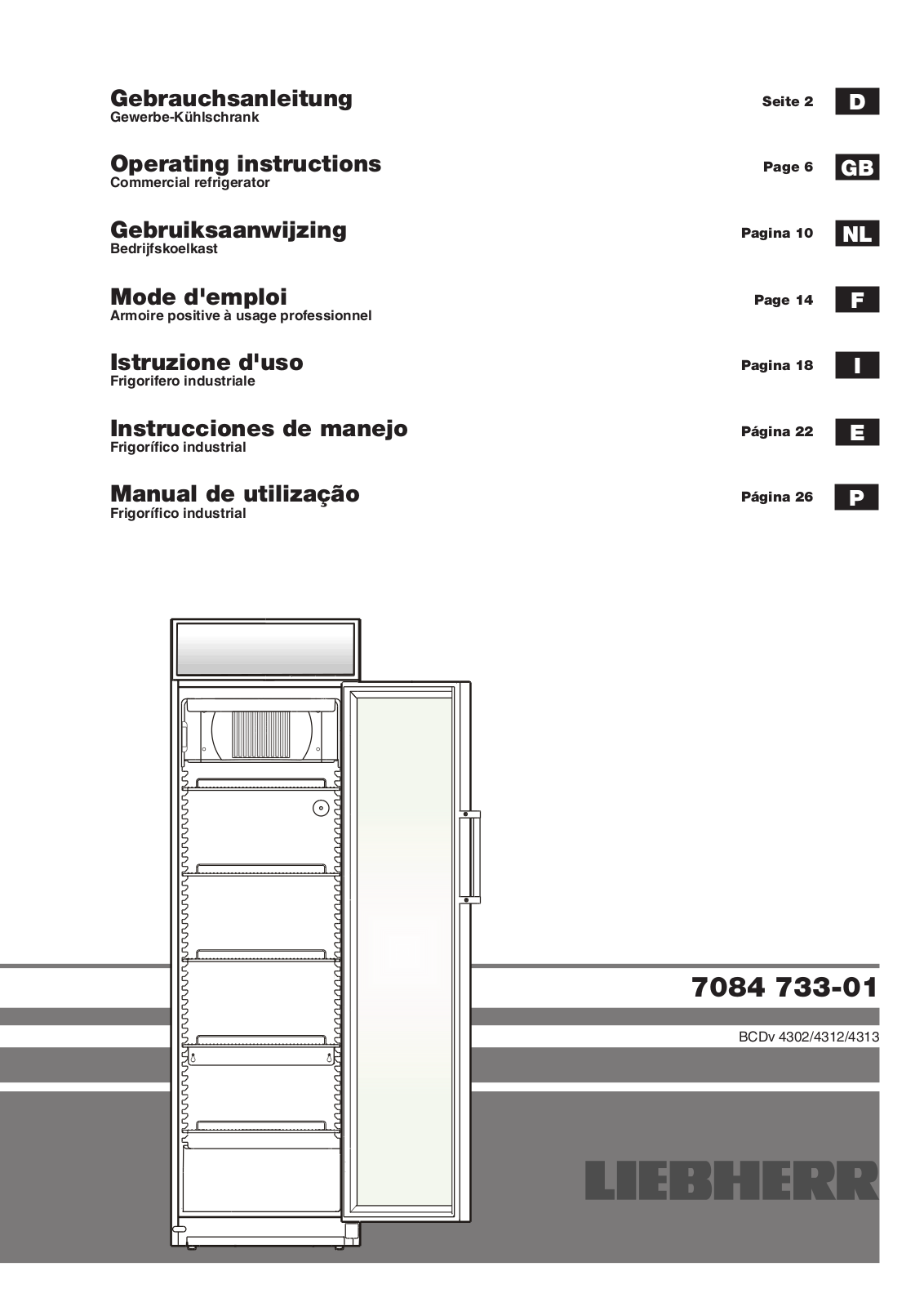 Liebherr BCDv 4302, BCDv 4312, BCDv 4313 Operating instructions