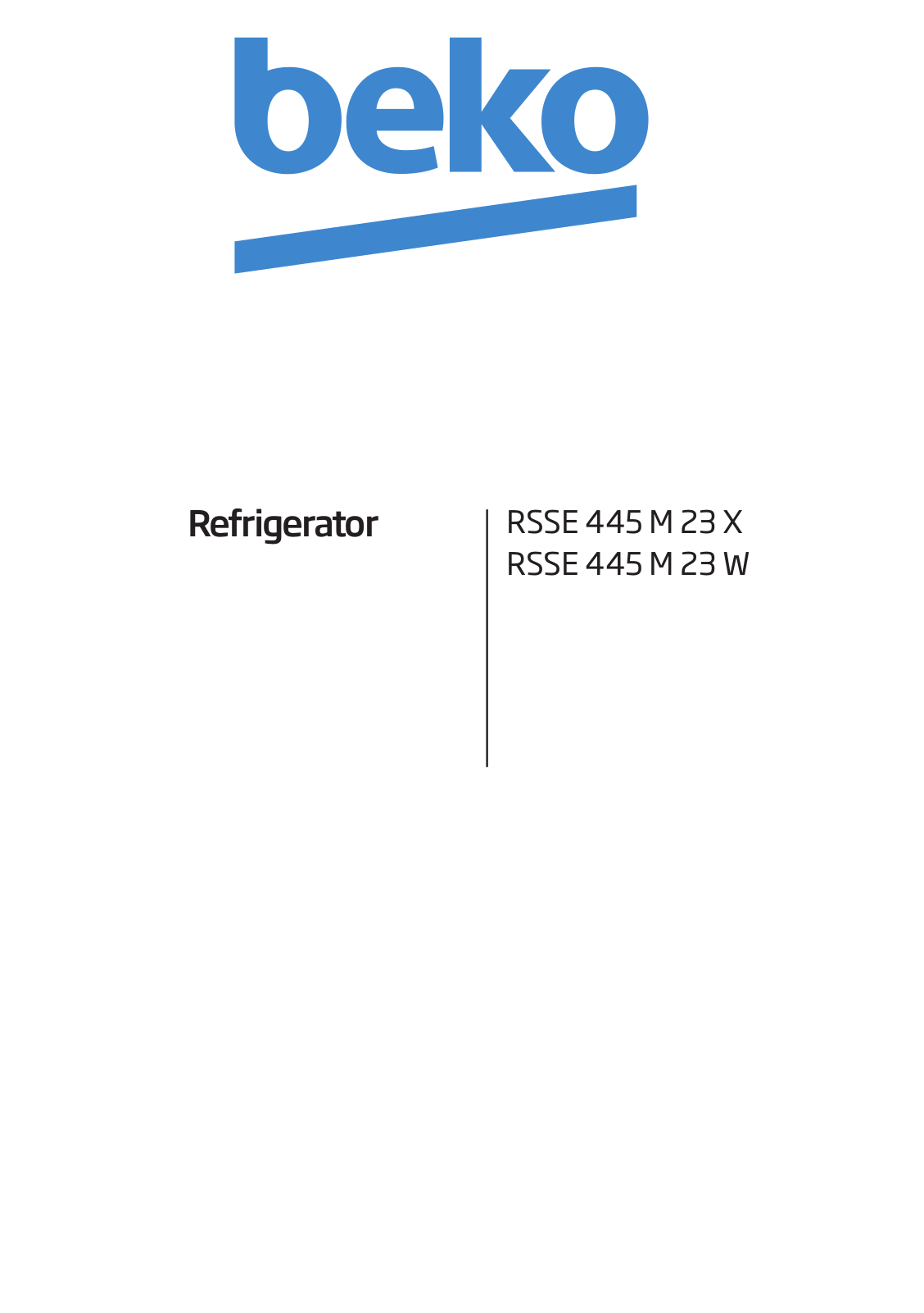 Beko RSSE 445 M 23 X, RSSE 445 M 23 W User manual