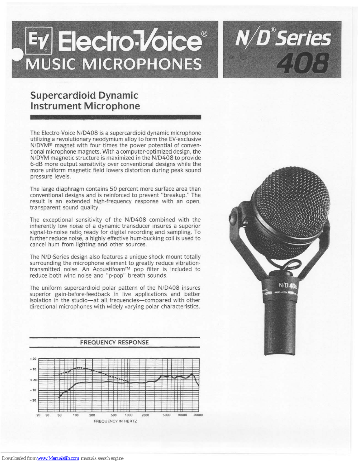 Electro-Voice N/D408 Specification Sheet