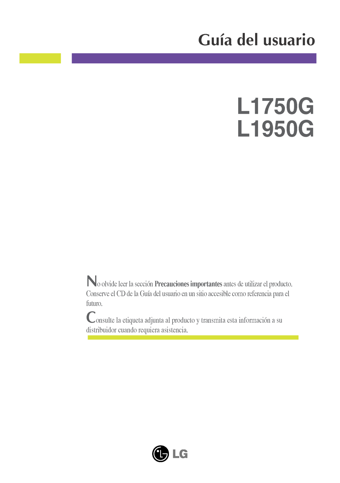 Lg L1750G, L1950G User Manual