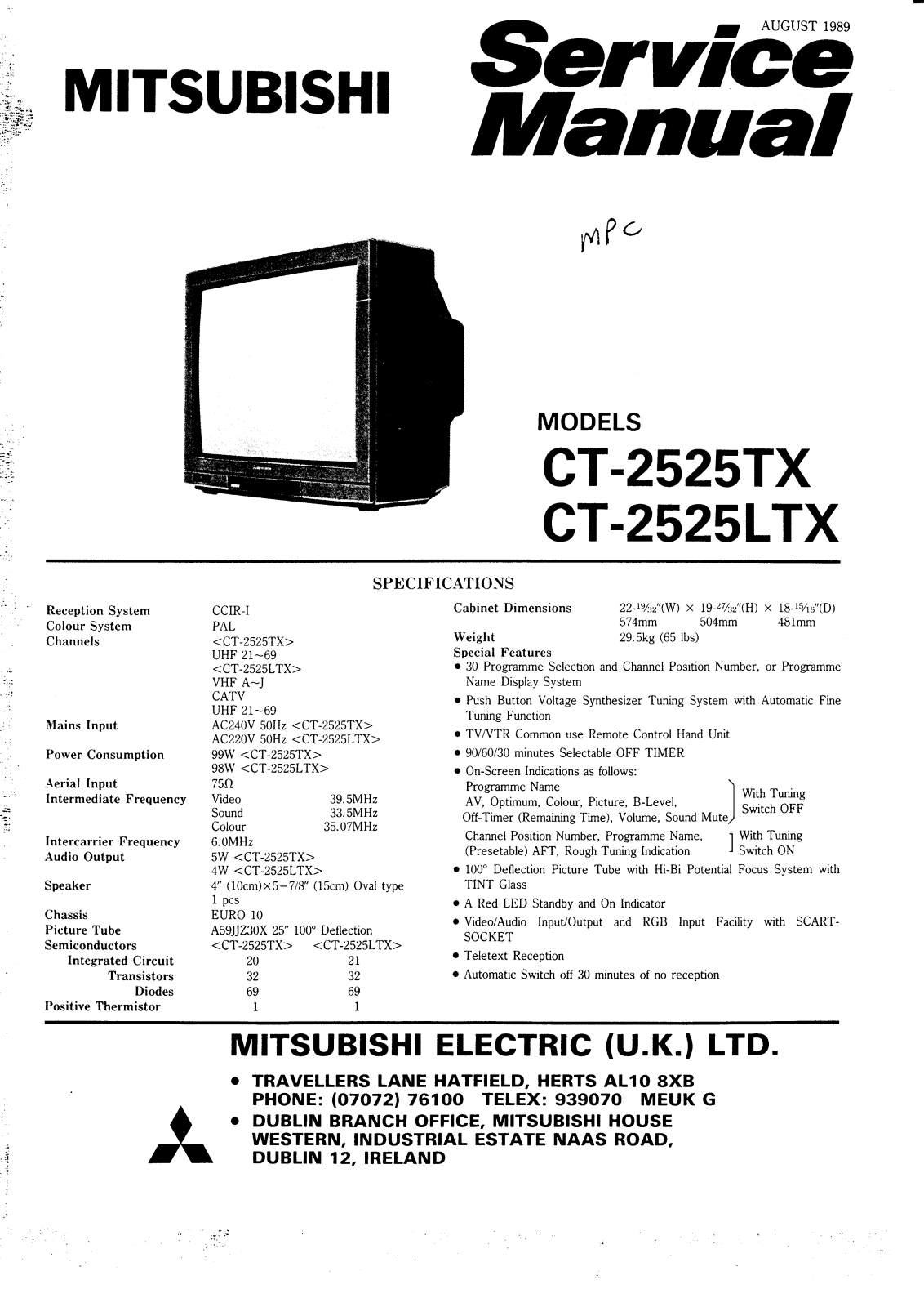 Mitsubishi CT2525TX, CT2525LTX Service Manual