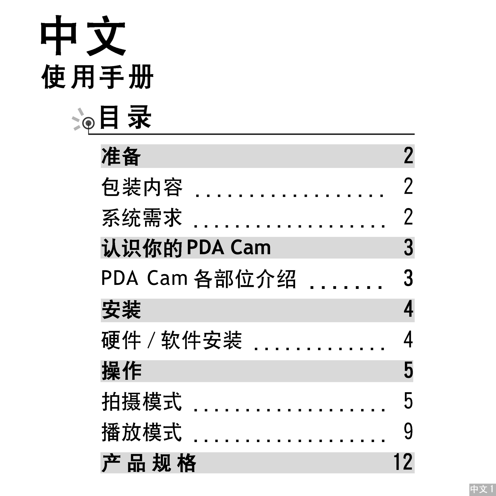 PDA Cam User Manual